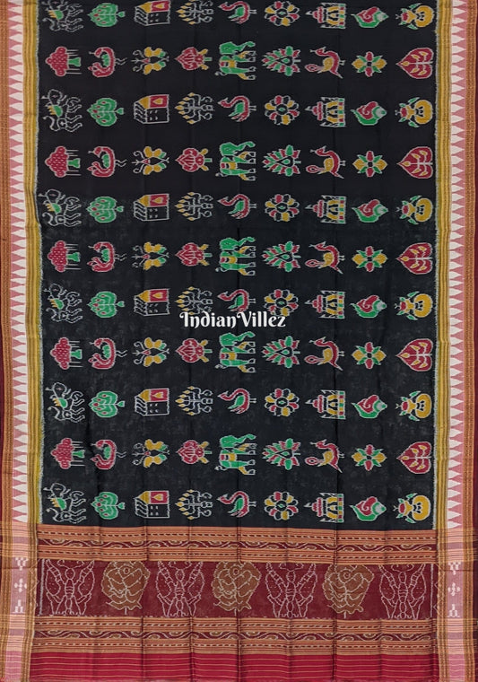 Black Nabakothi Odisha Handloom Silk Dupatta