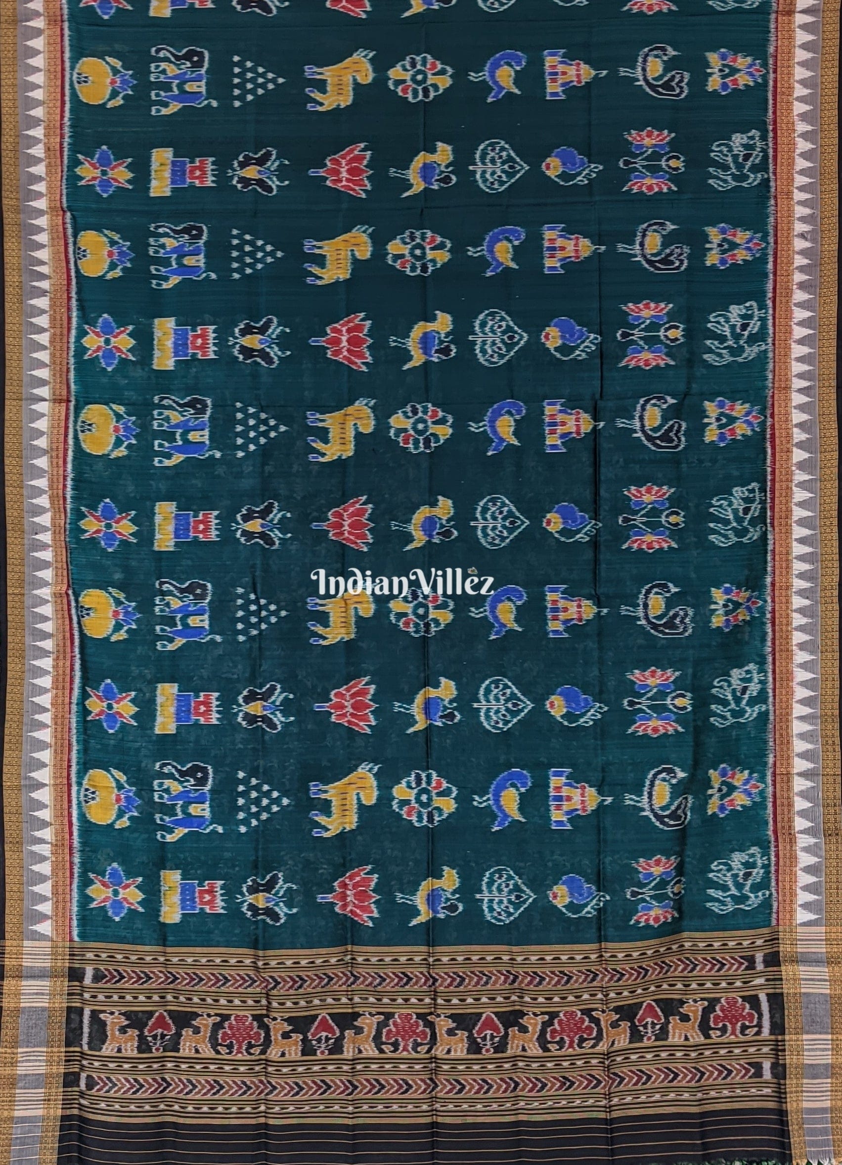 Azure Blue Nabakothi Odisha Handloom Silk Dupatta