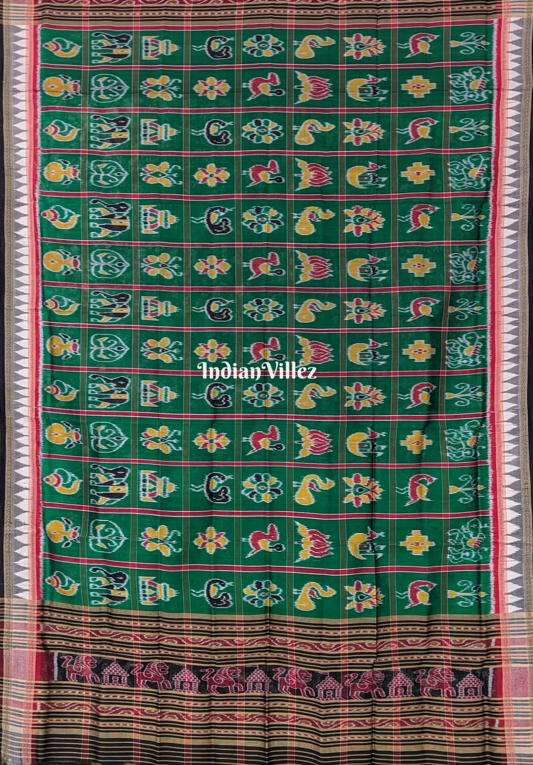 Green Nabakothi Odisha Handloom Silk Dupatta
