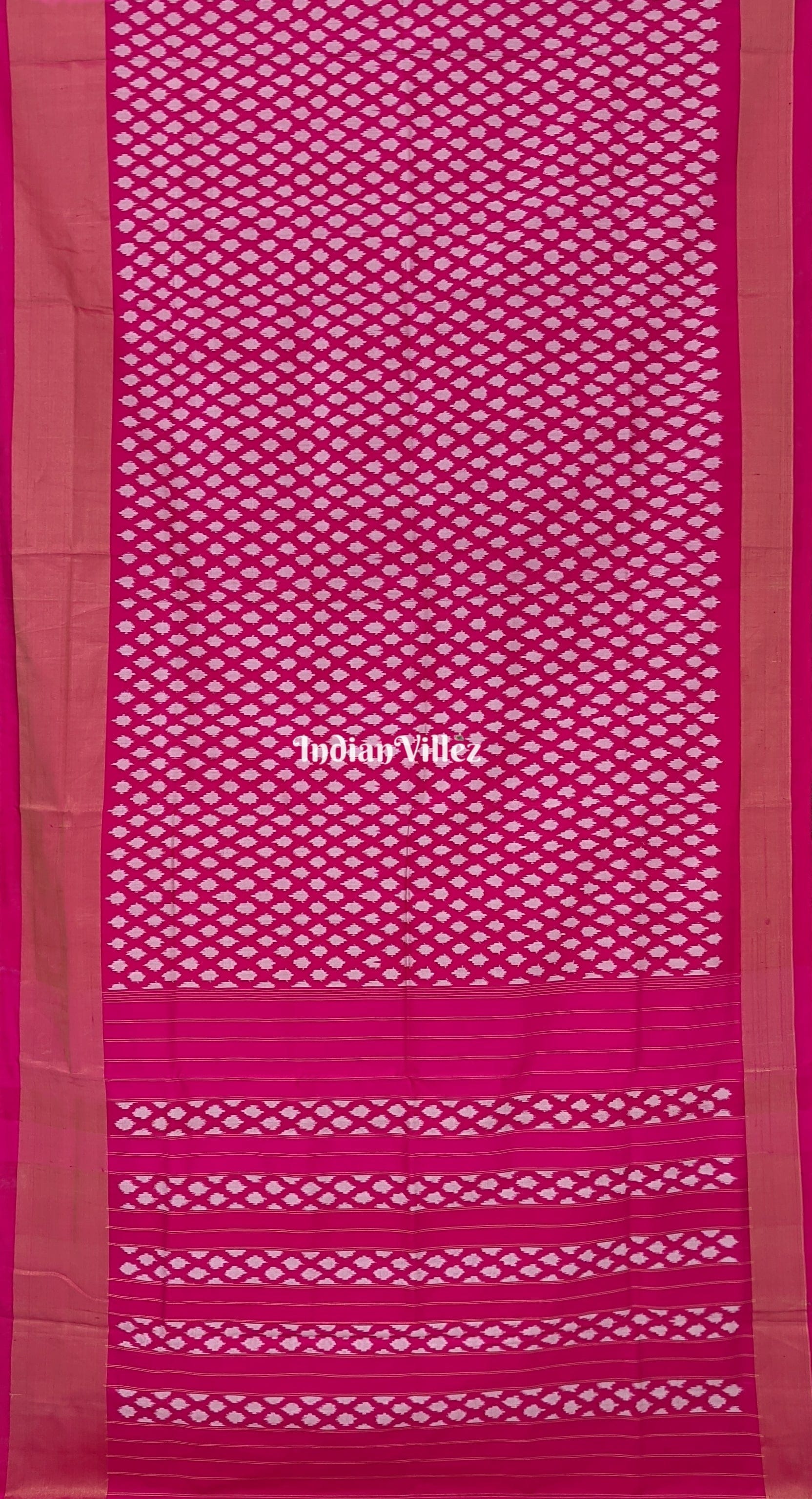 Rani Pink Pochampally Ikat Silk Saree