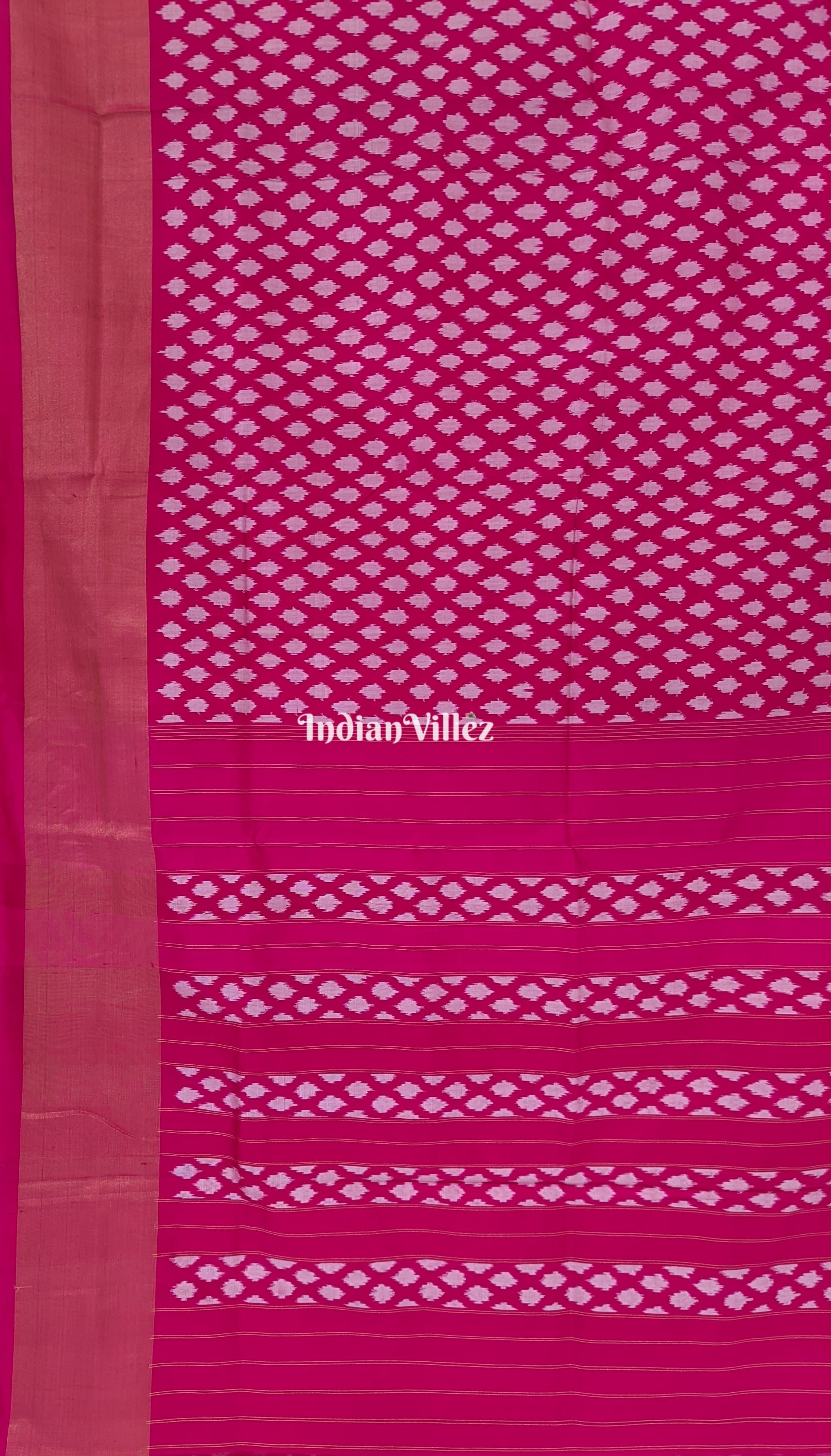 Rani Pink Pochampally Ikat Silk Saree