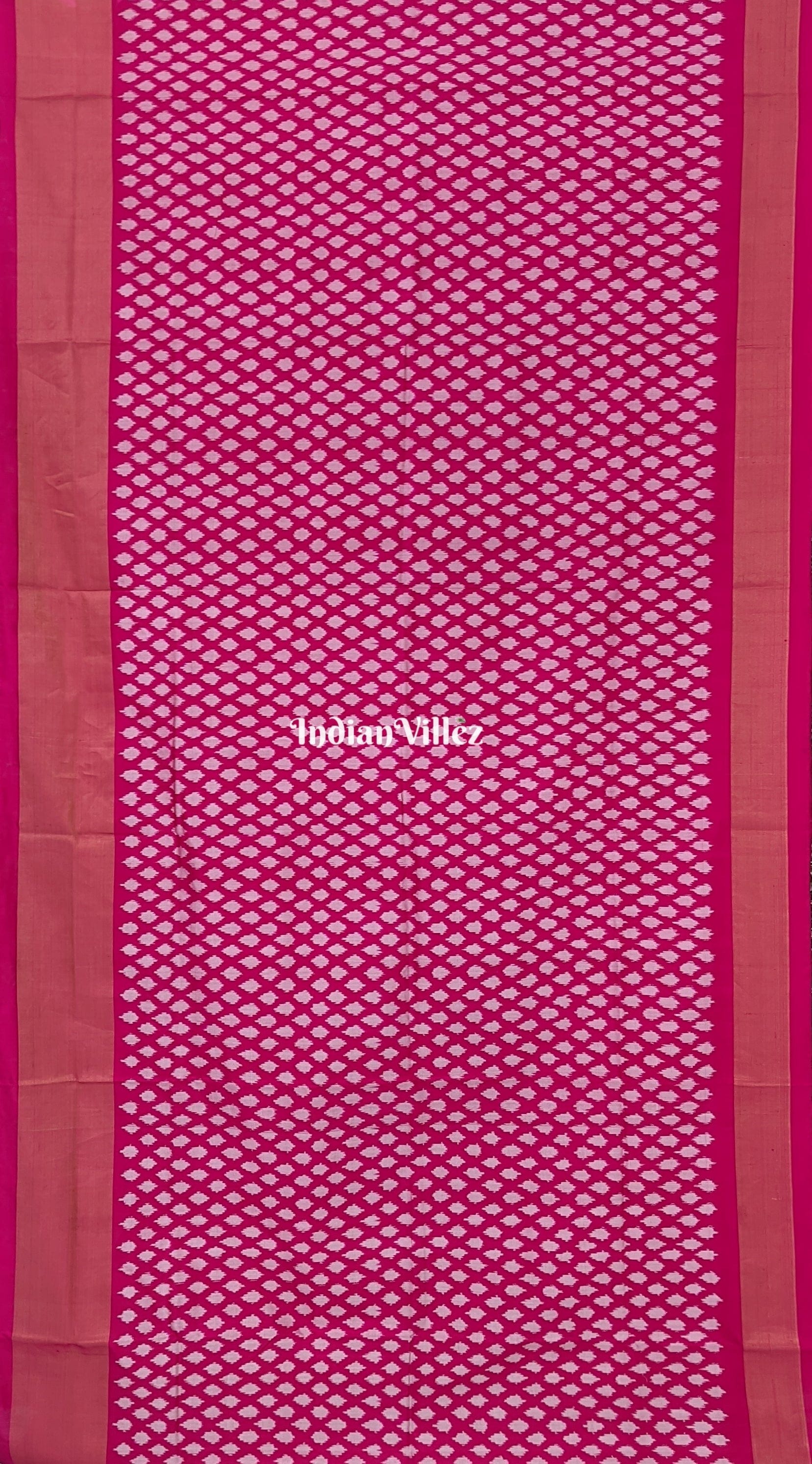 Rani Pink Pochampally Ikat Silk Saree