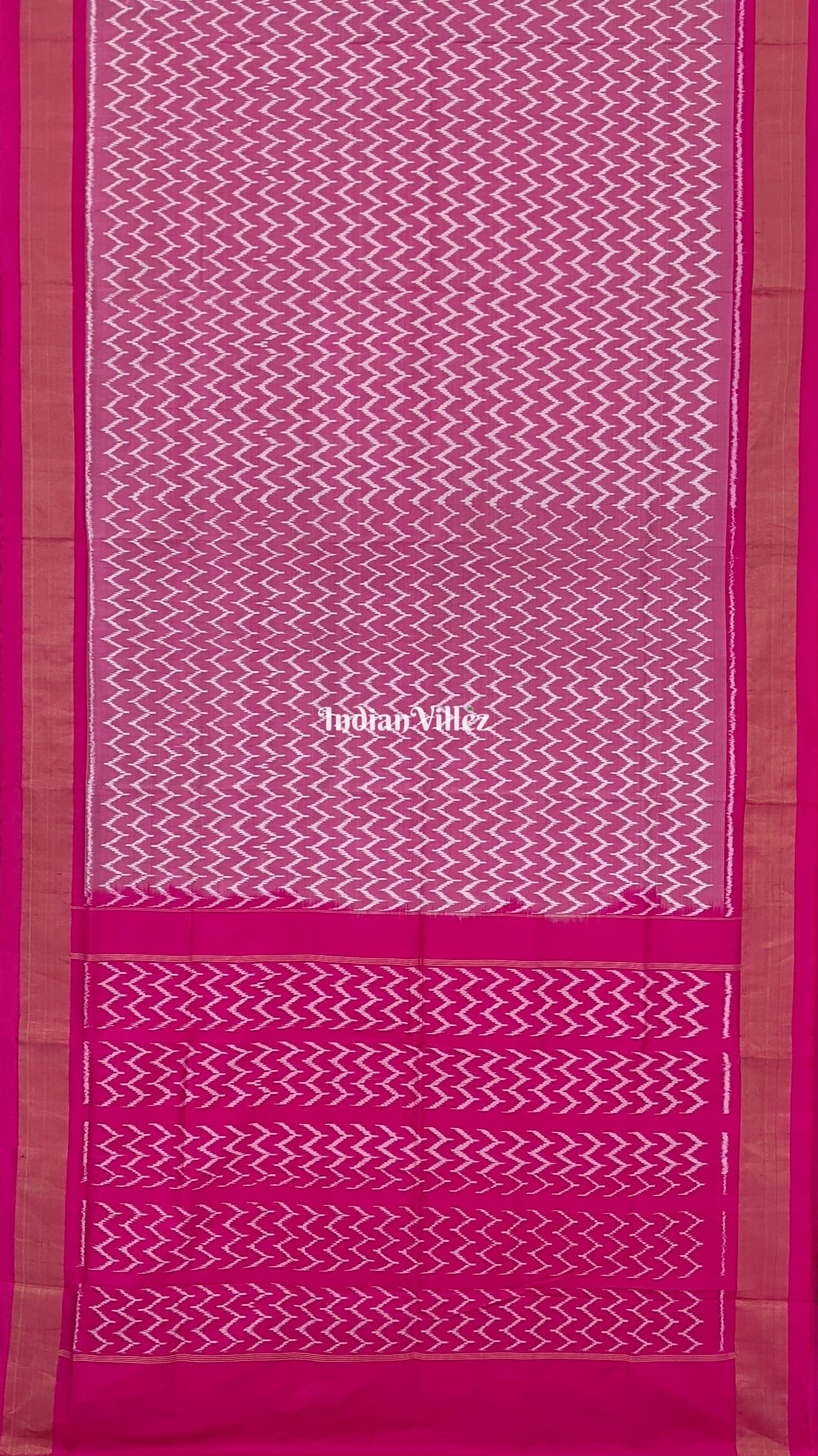 Rose Pink Pochampally Ikat Silk Saree