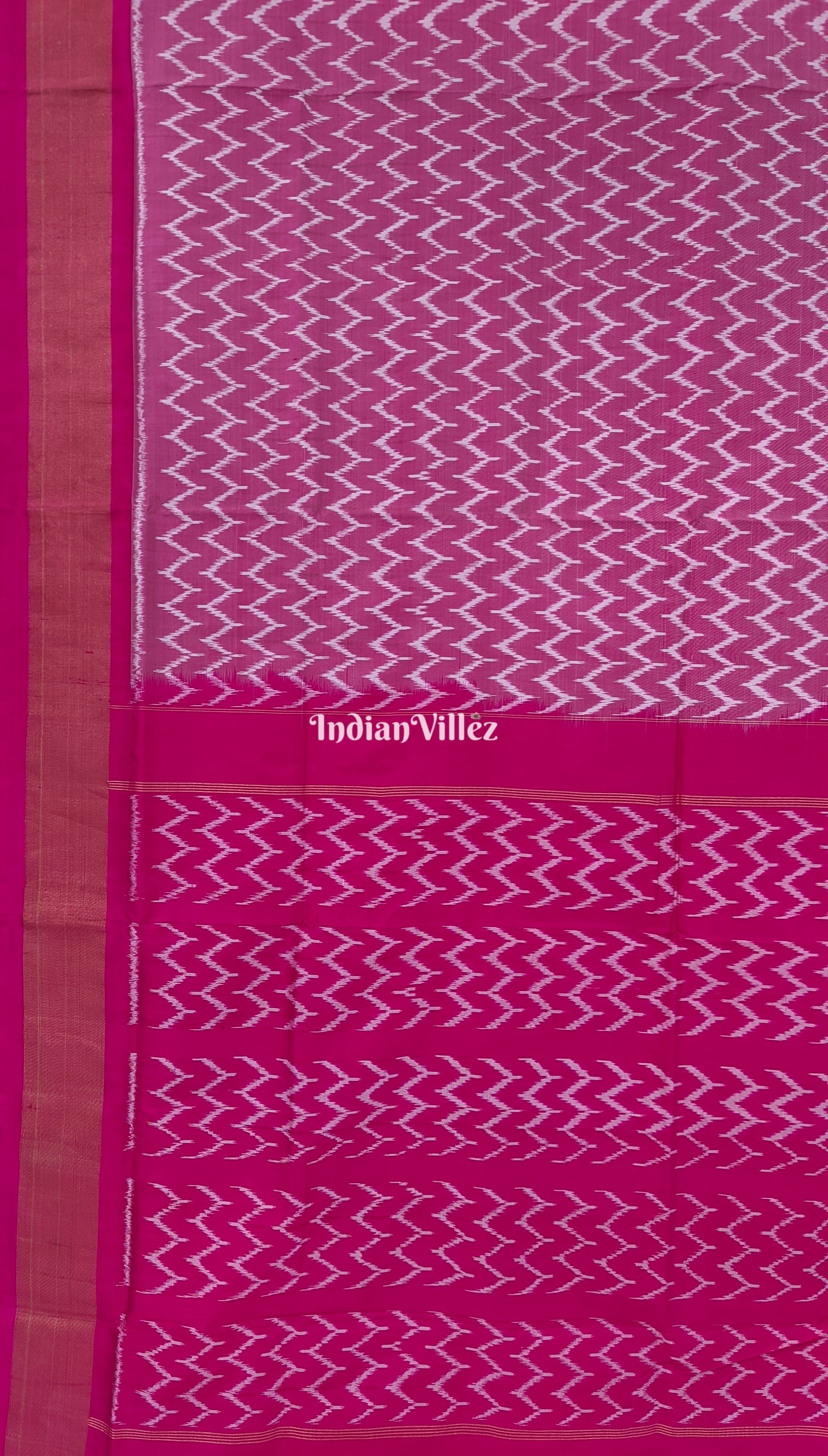 Rose Pink Pochampally Ikat Silk Saree