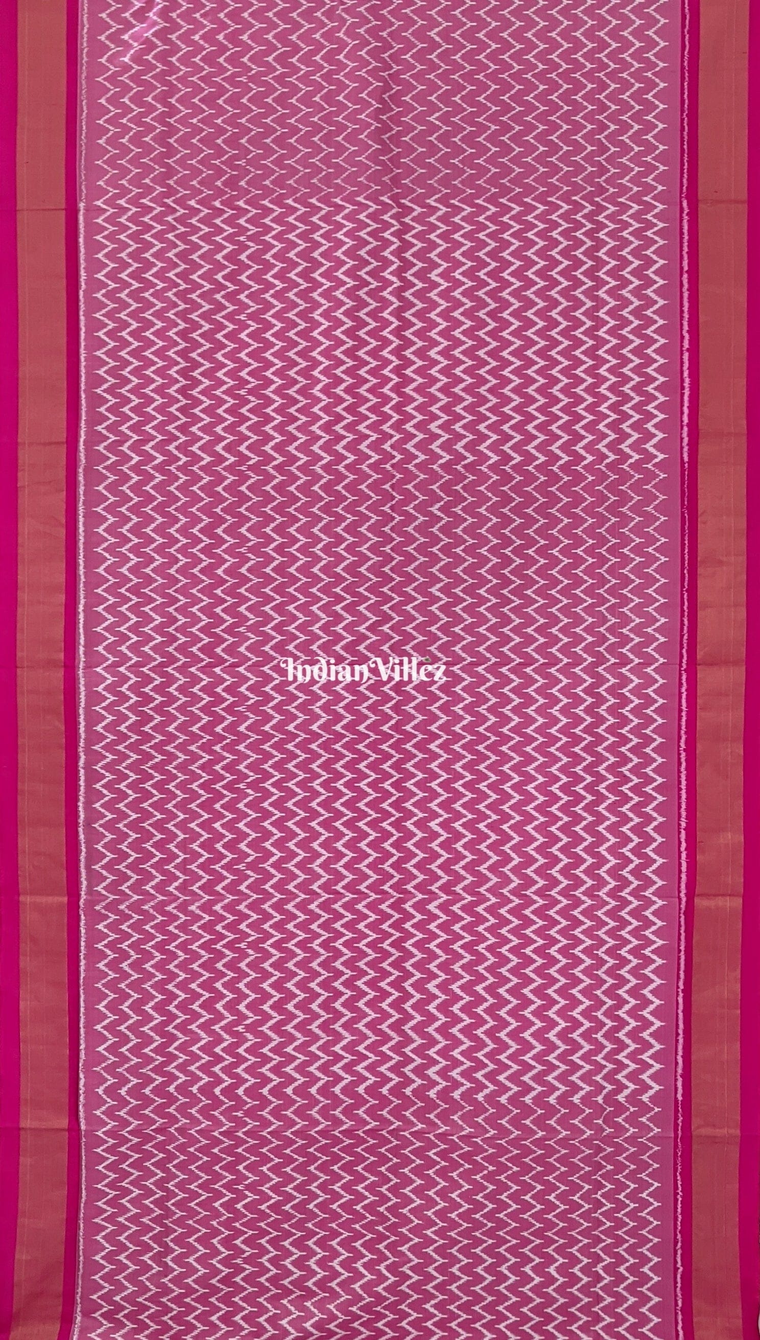 Rose Pink Pochampally Ikat Silk Saree