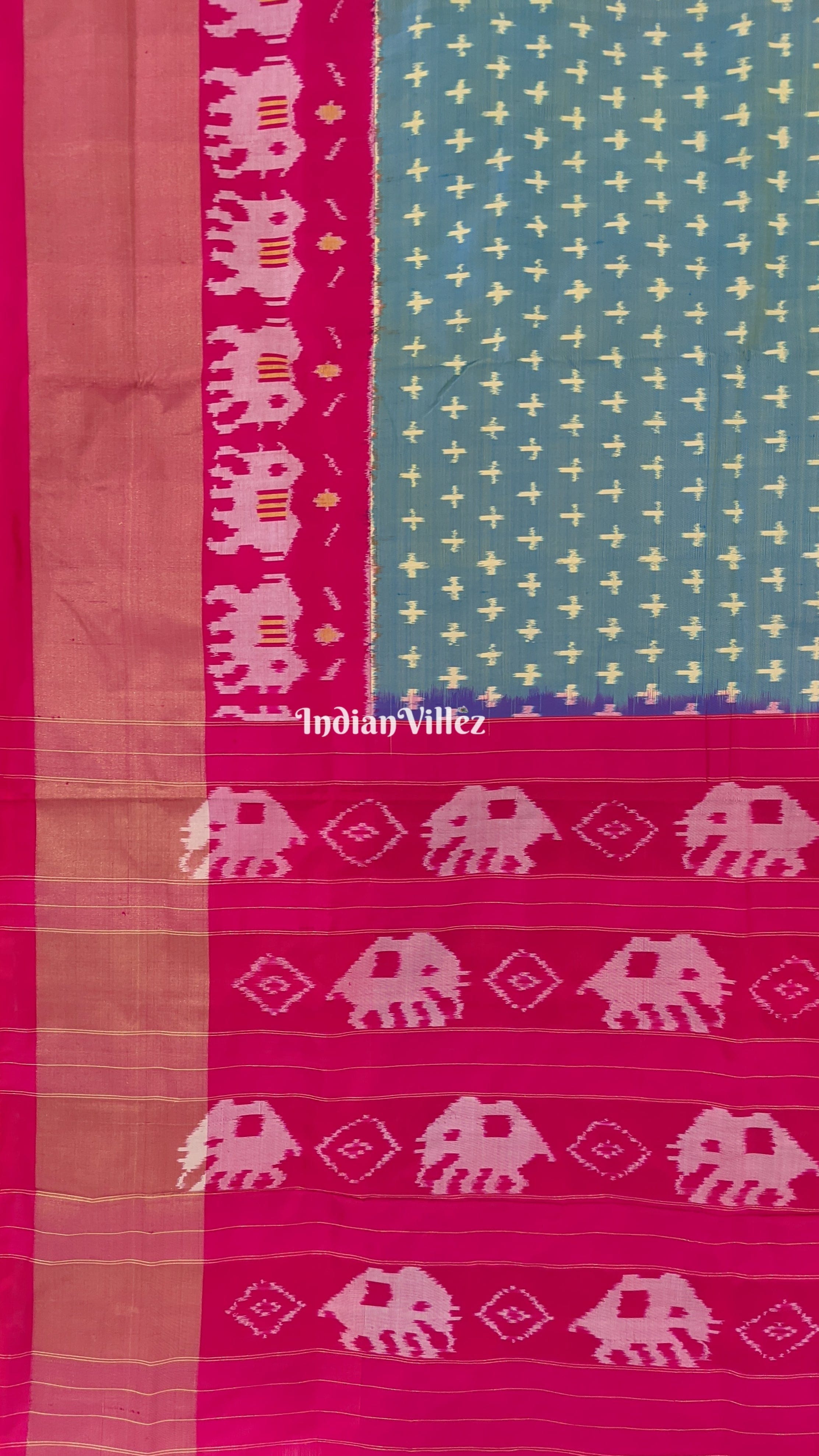 Dual Tone Yellow & Yellow Pochampally Ikat Silk Saree