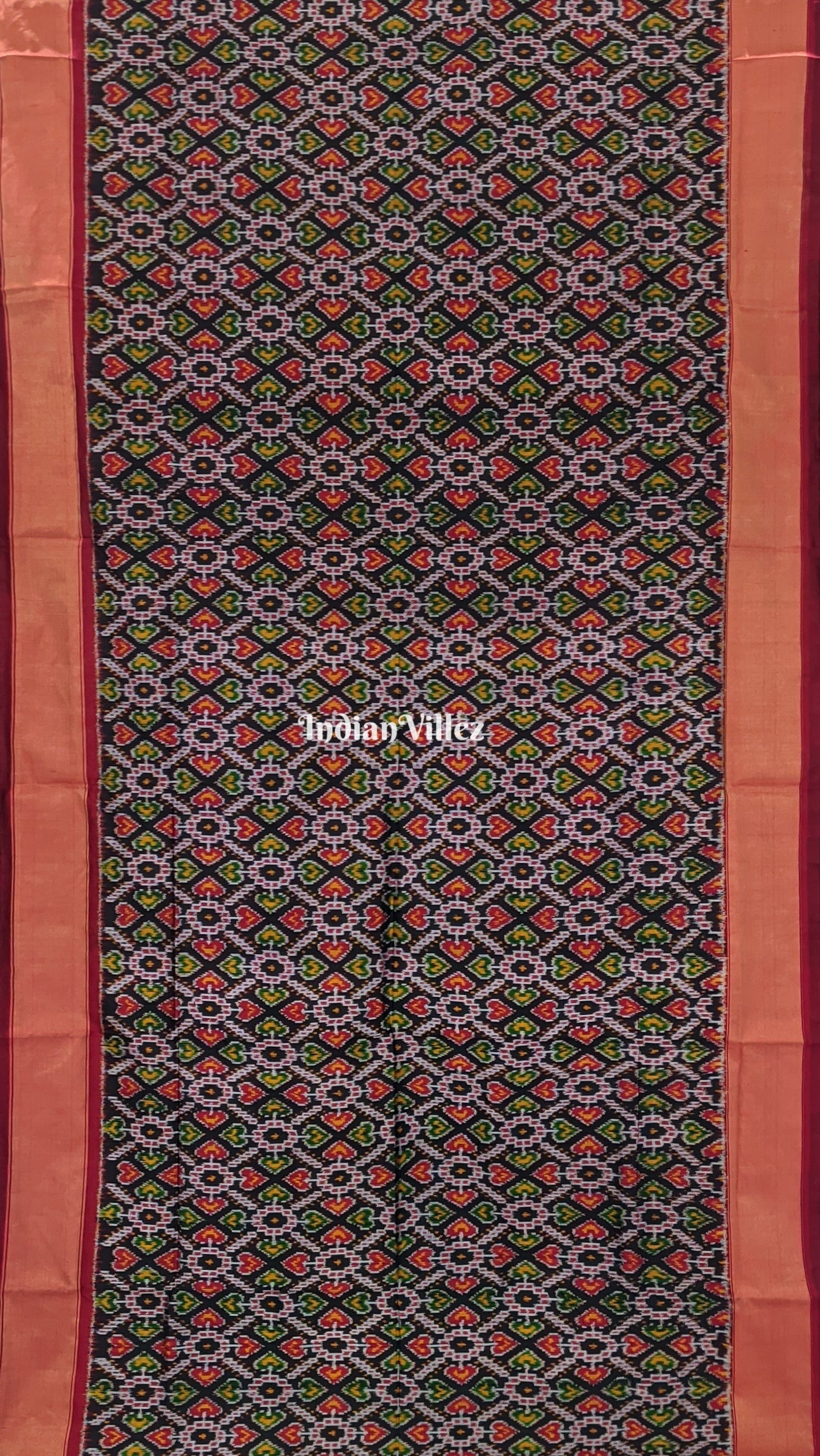 Multicolored Floral & Leaf Design Pochampally Ikat Silk Saree