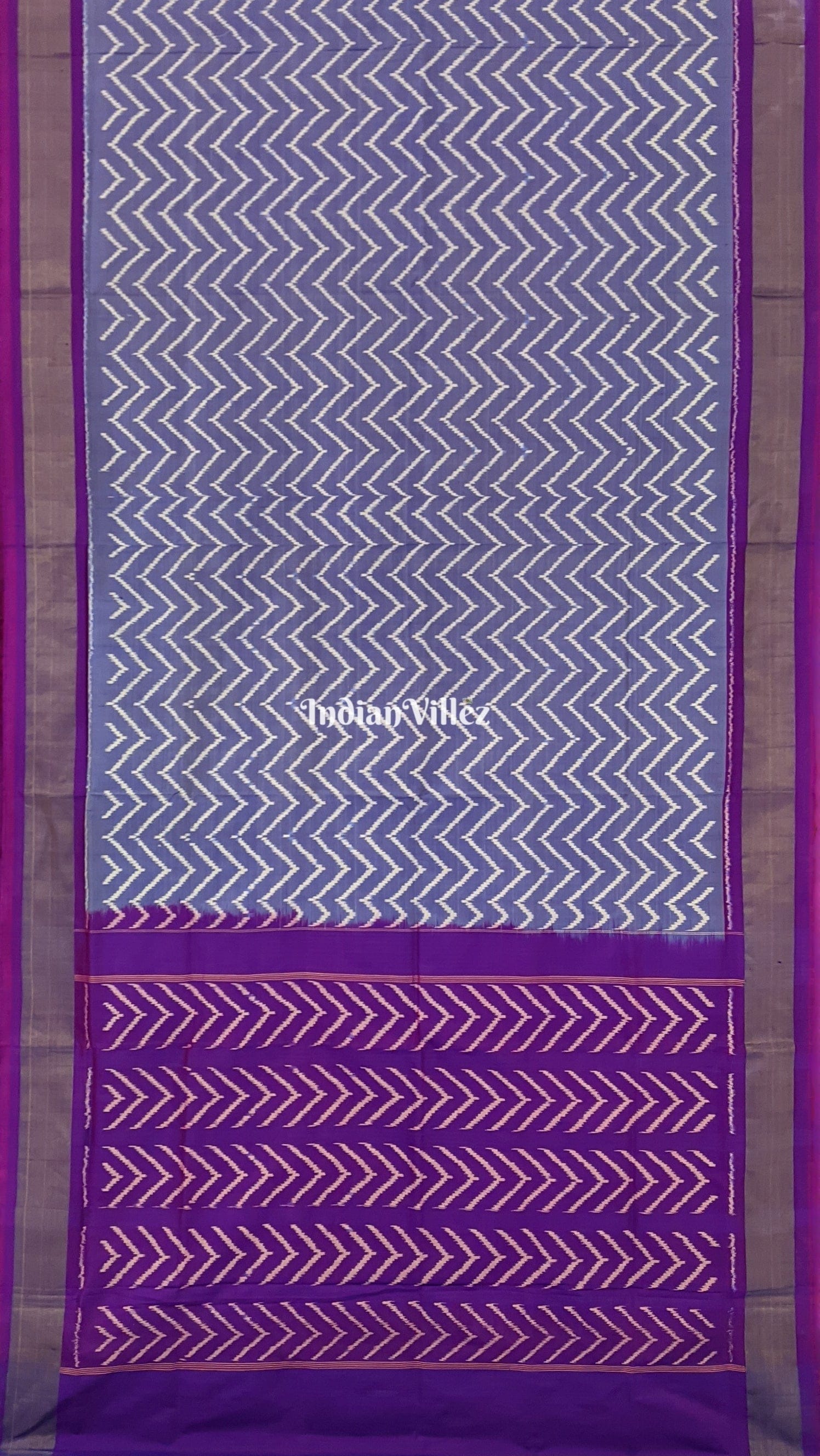 Navy Blue Pochampally Ikat Silk Saree