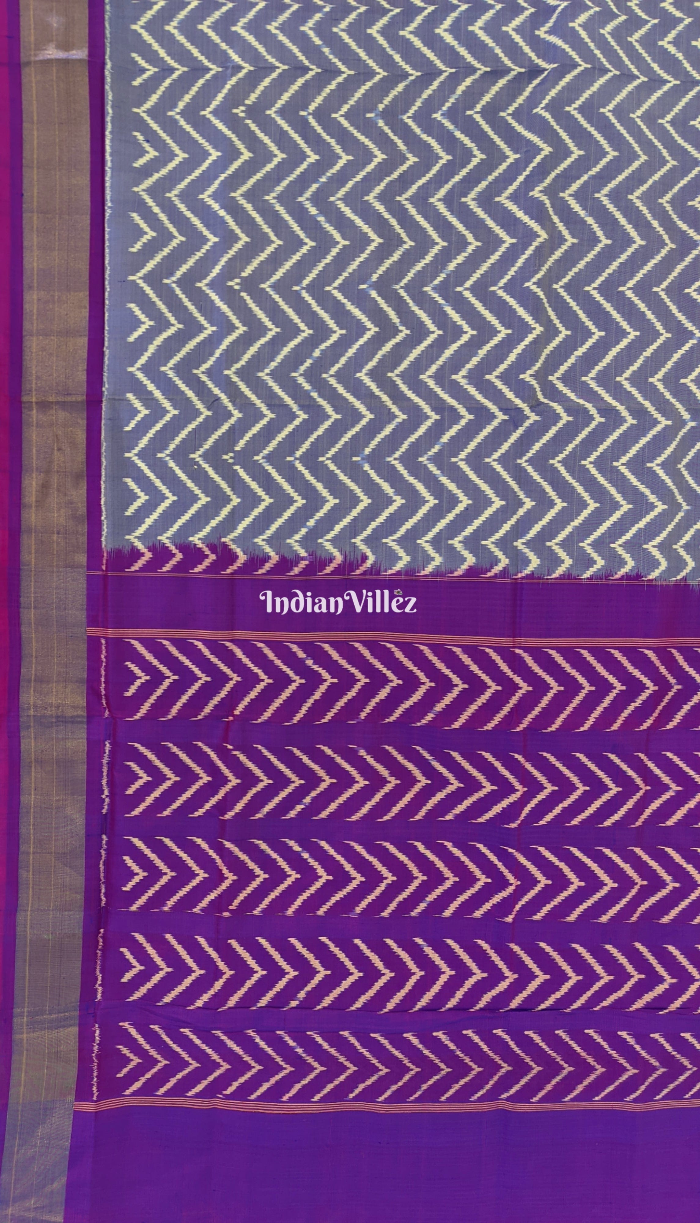 Navy Blue Pochampally Ikat Silk Saree