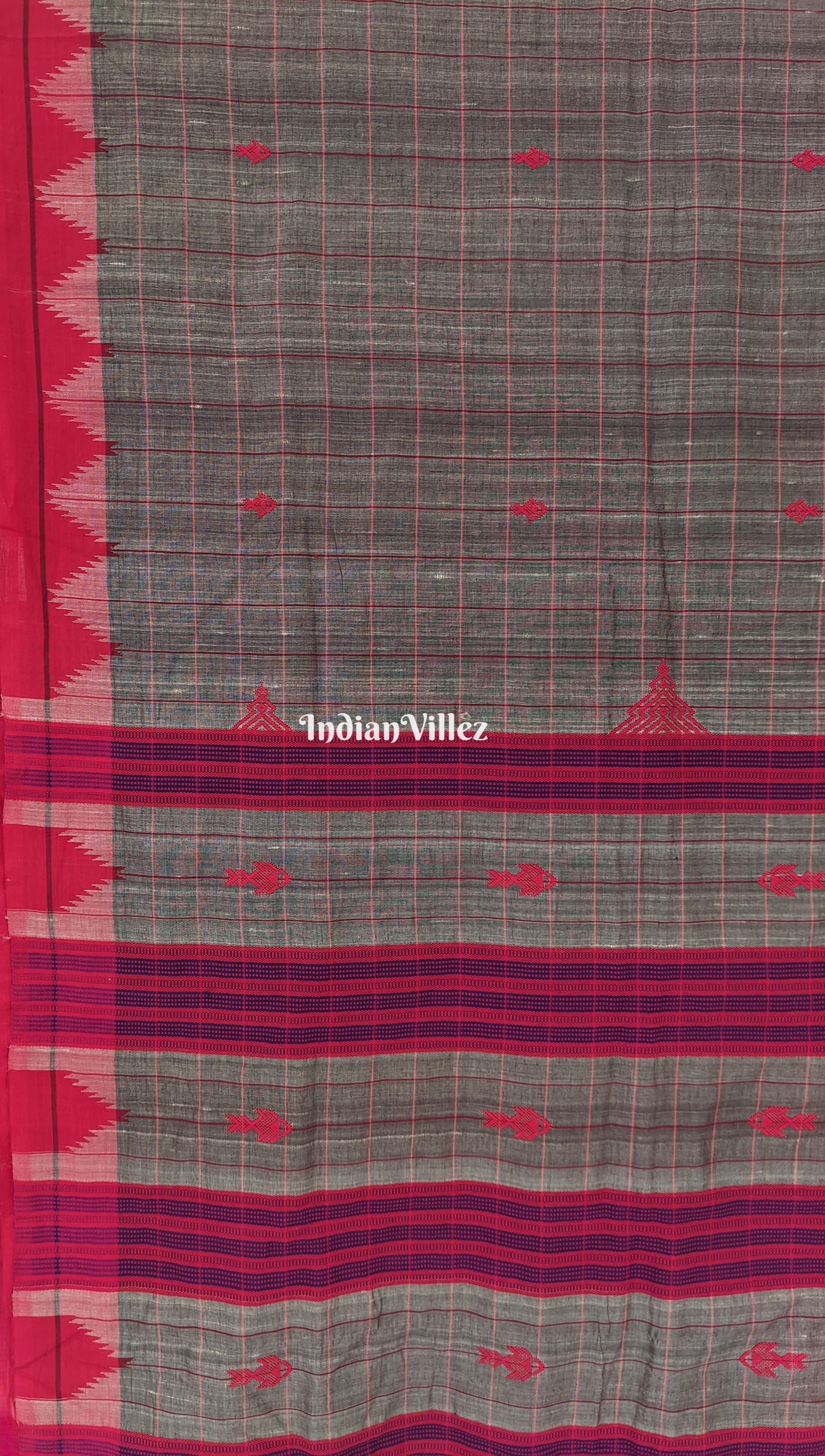 Dark Grey Natural Dye Kotpad Tussar Saree