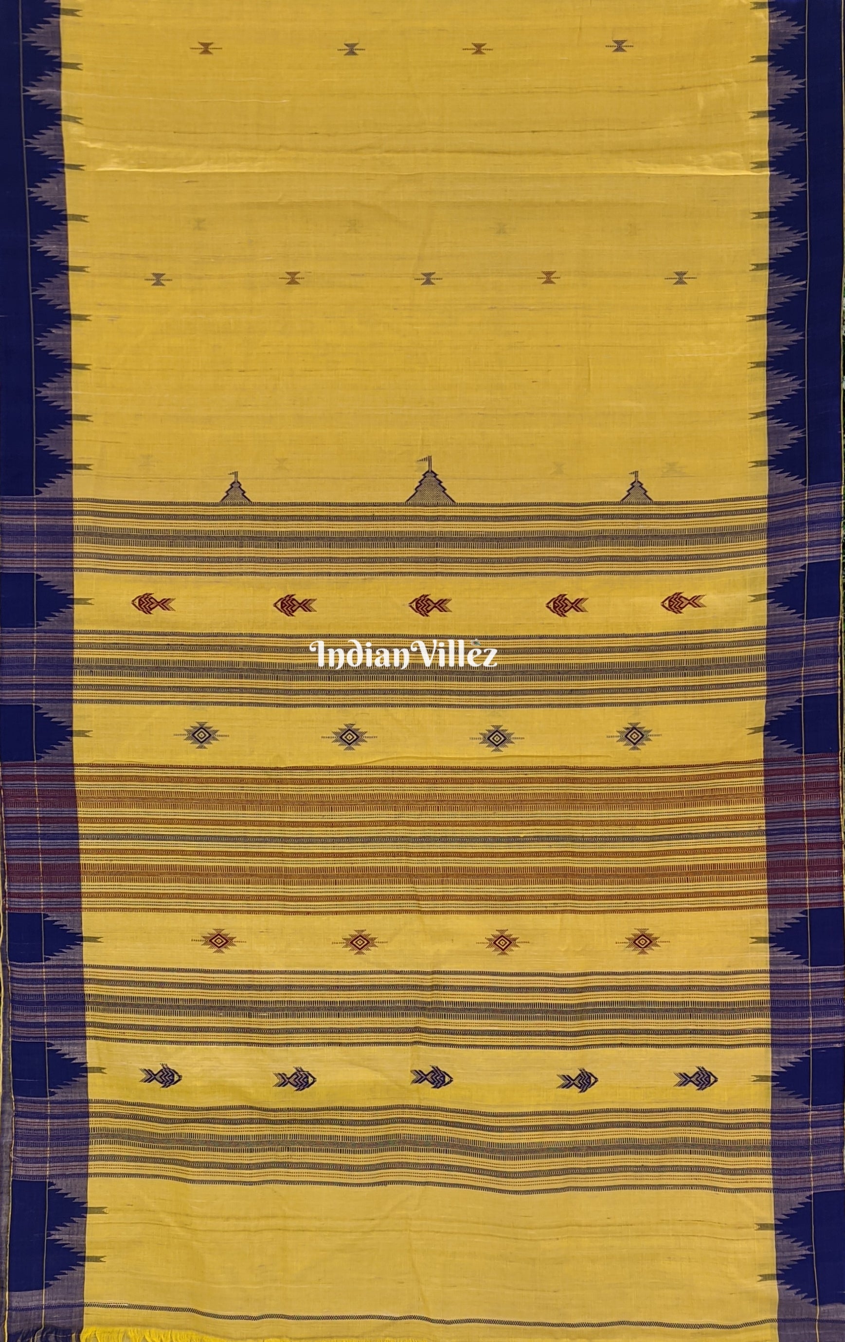 Yellow Handwoven Natural Dyed Tussar Kotpad Saree