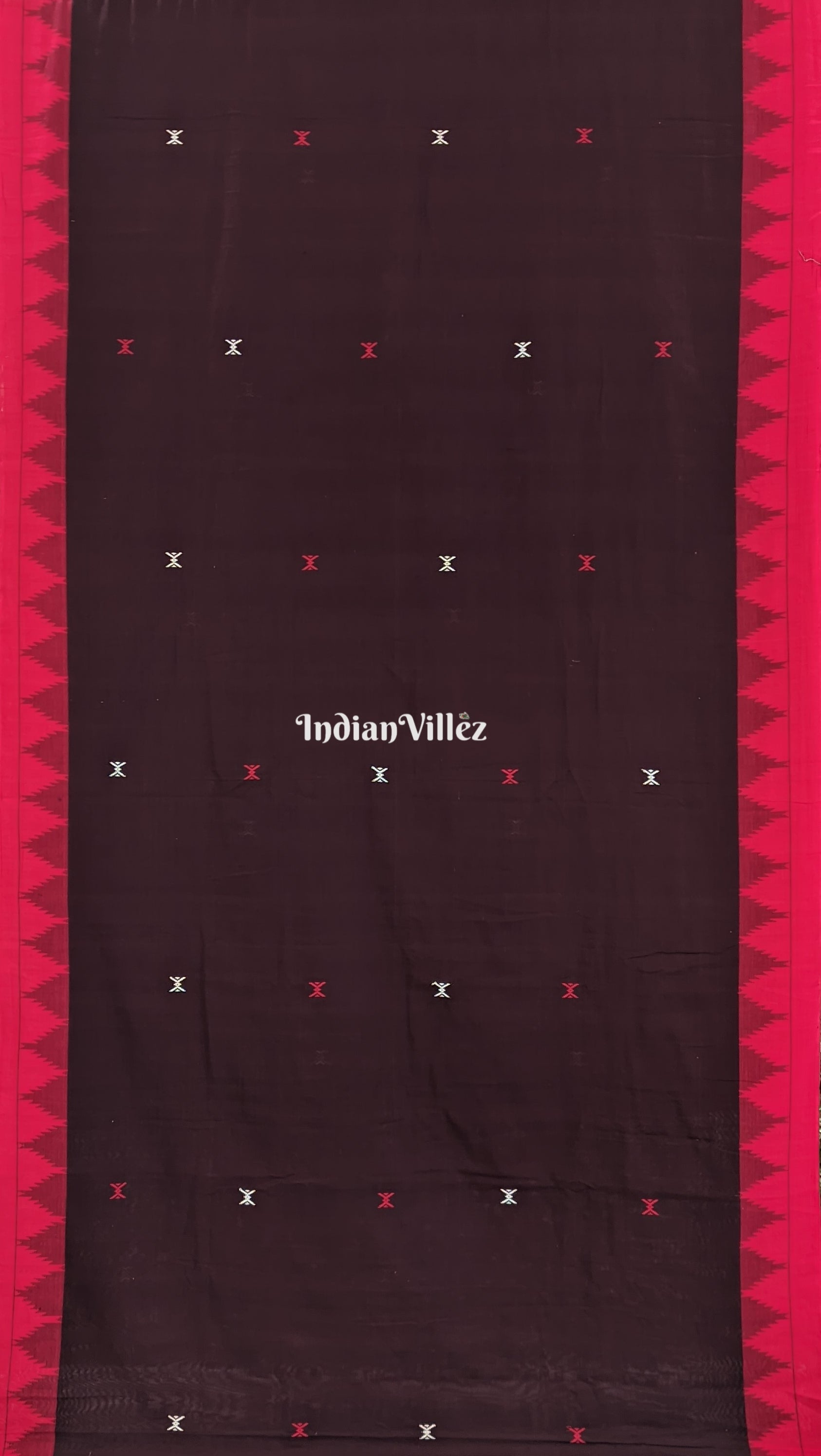 Chocolate Maroon Natural Dye Kotpad Cotton Saree