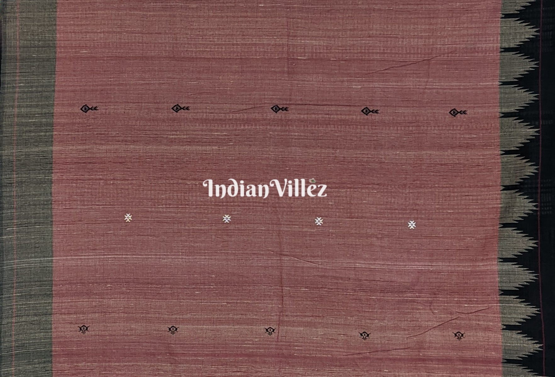 Maroon Handwoven Natural Dye Tussar Kotpad Saree