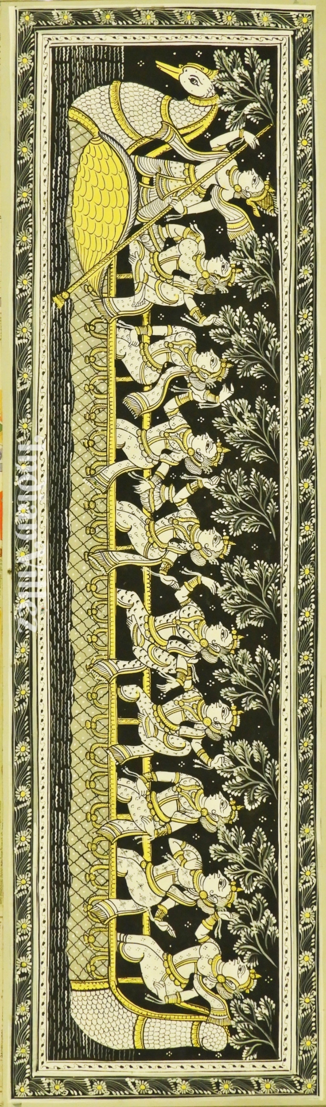 Lord Krishna Nabakeli Theme Odisha Pattachitra Painting