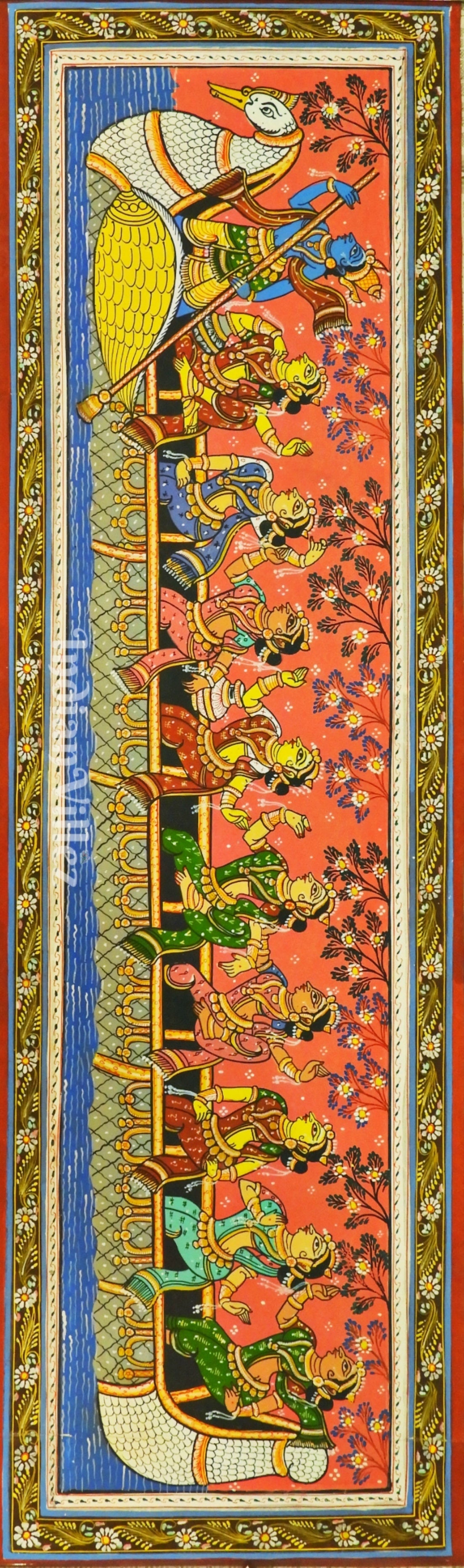 Lord Krishna Nabakeli Theme Pattachitra Painting 