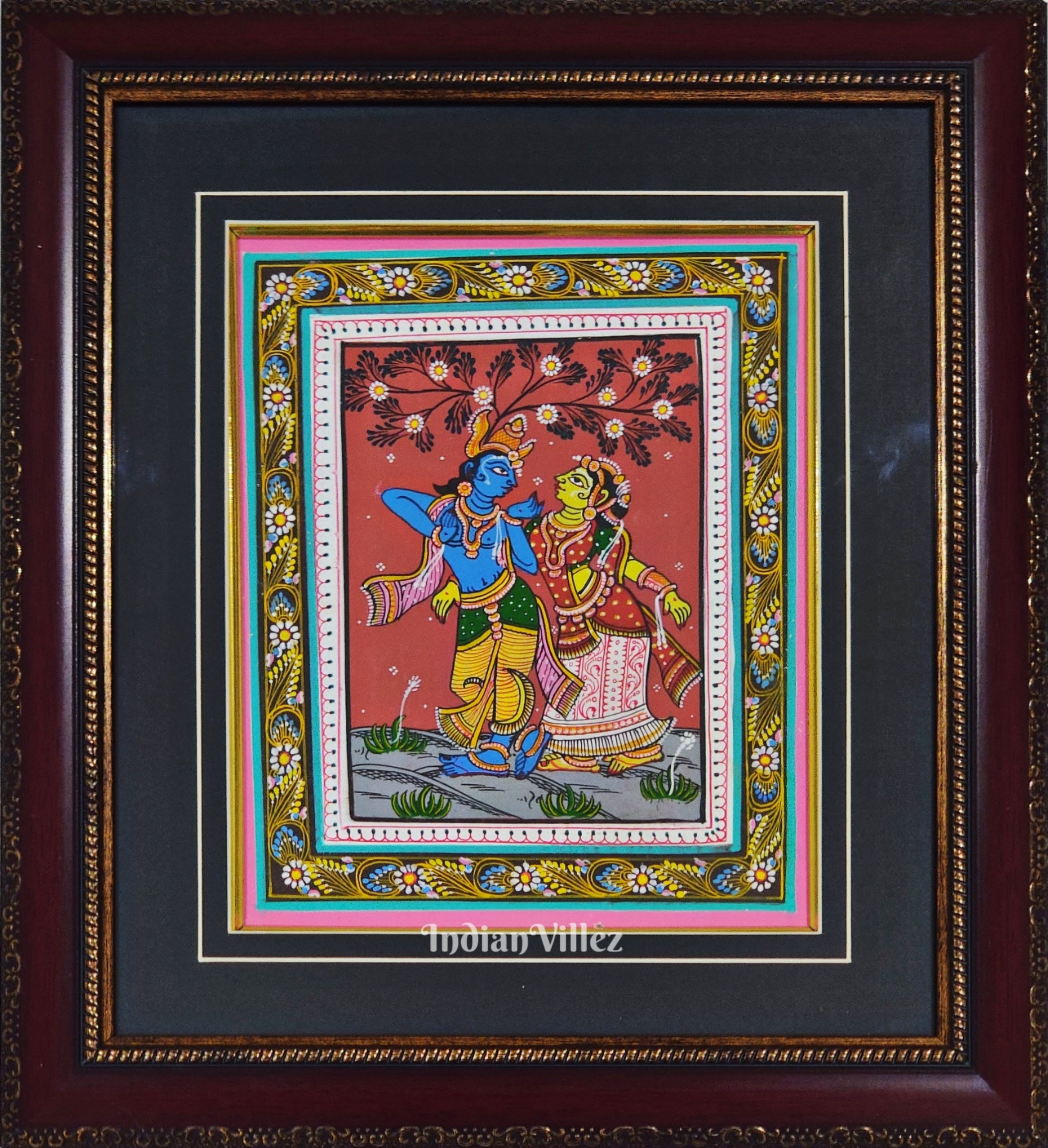 Radha Krishna Pattachitra Painting For Home Wall Art Decor ( With Frame)