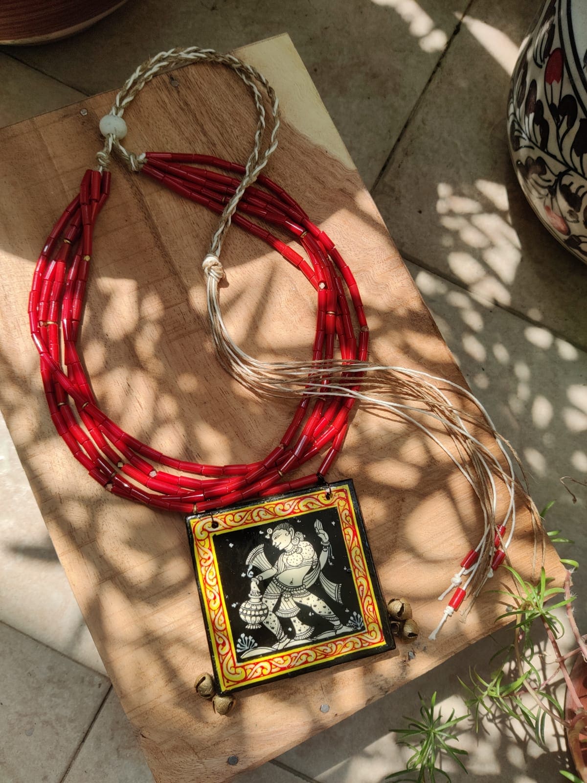Nartaki Pattachitra Hand-painted Natural Necklace