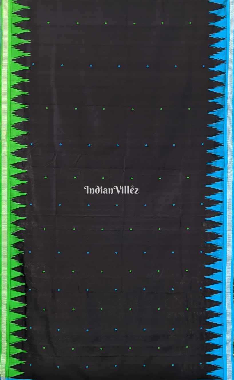 Unique Black with Multicolor Anchal Berhampuri Silk Saree