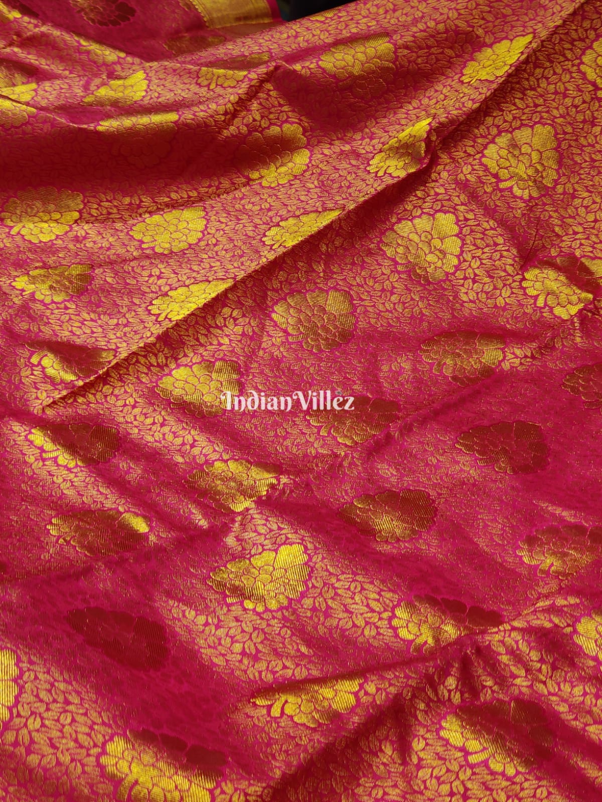 Rani Flower Design Kanjivaram Silk Saree
