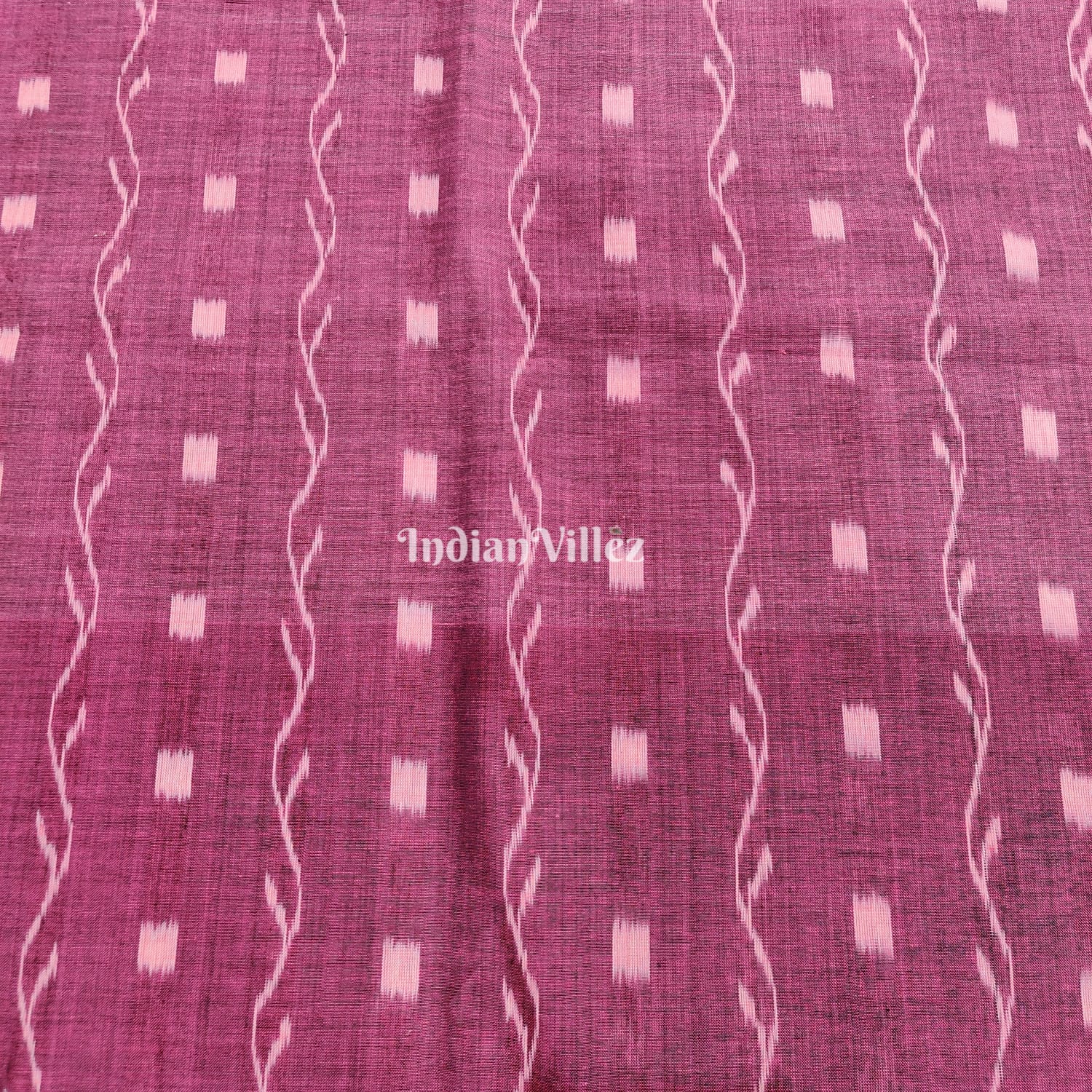 Wine Tipa Design Sambalpuri Odisha Ikat Cotton Fabric