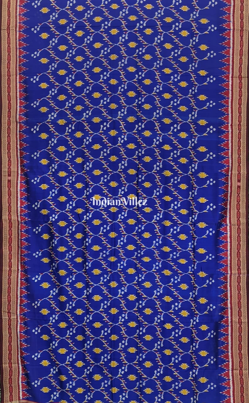 Blue Ganthia Dali Revival Odisha Handloom Khandua Silk Saree