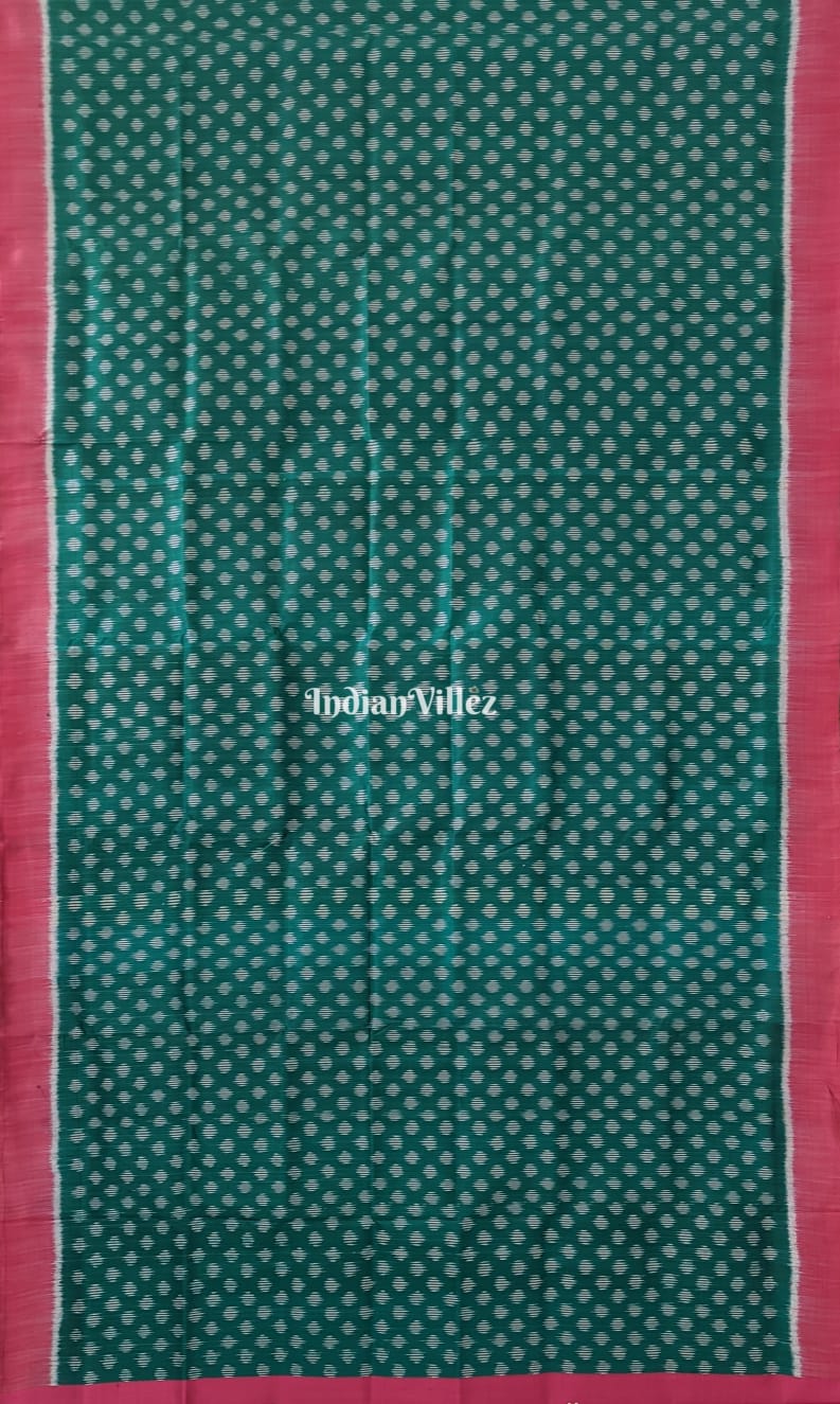 Green Pink Contemporary Odisha Ikat Silk Saree