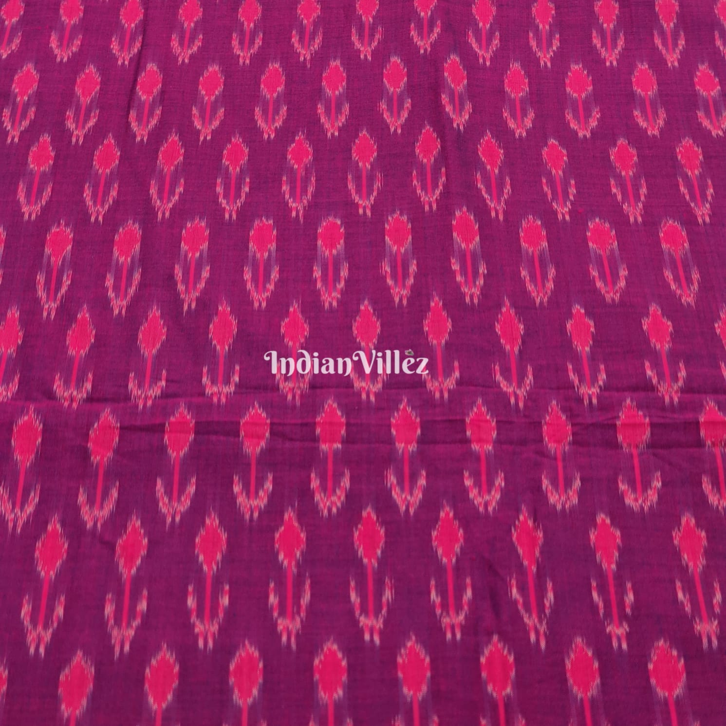 Purple Handwoven Cotton Pochampally Ikat Fabric