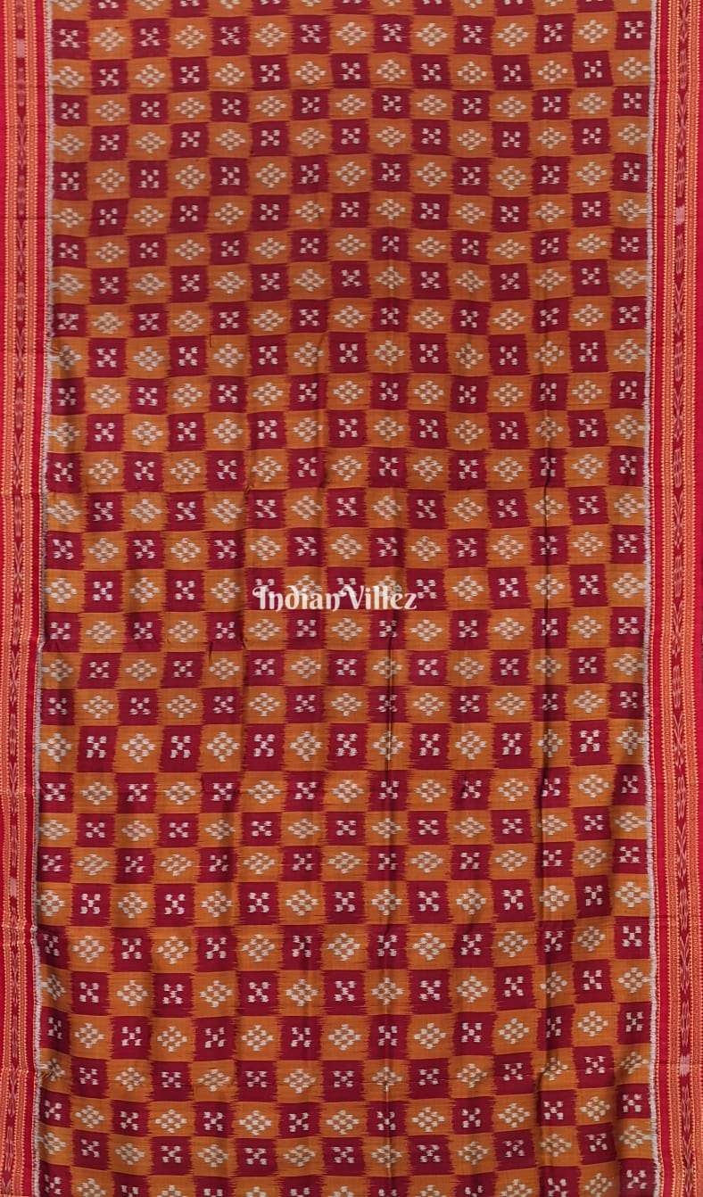 Golden Body Pasapali Odisha Ikat Khandua Silk Saree