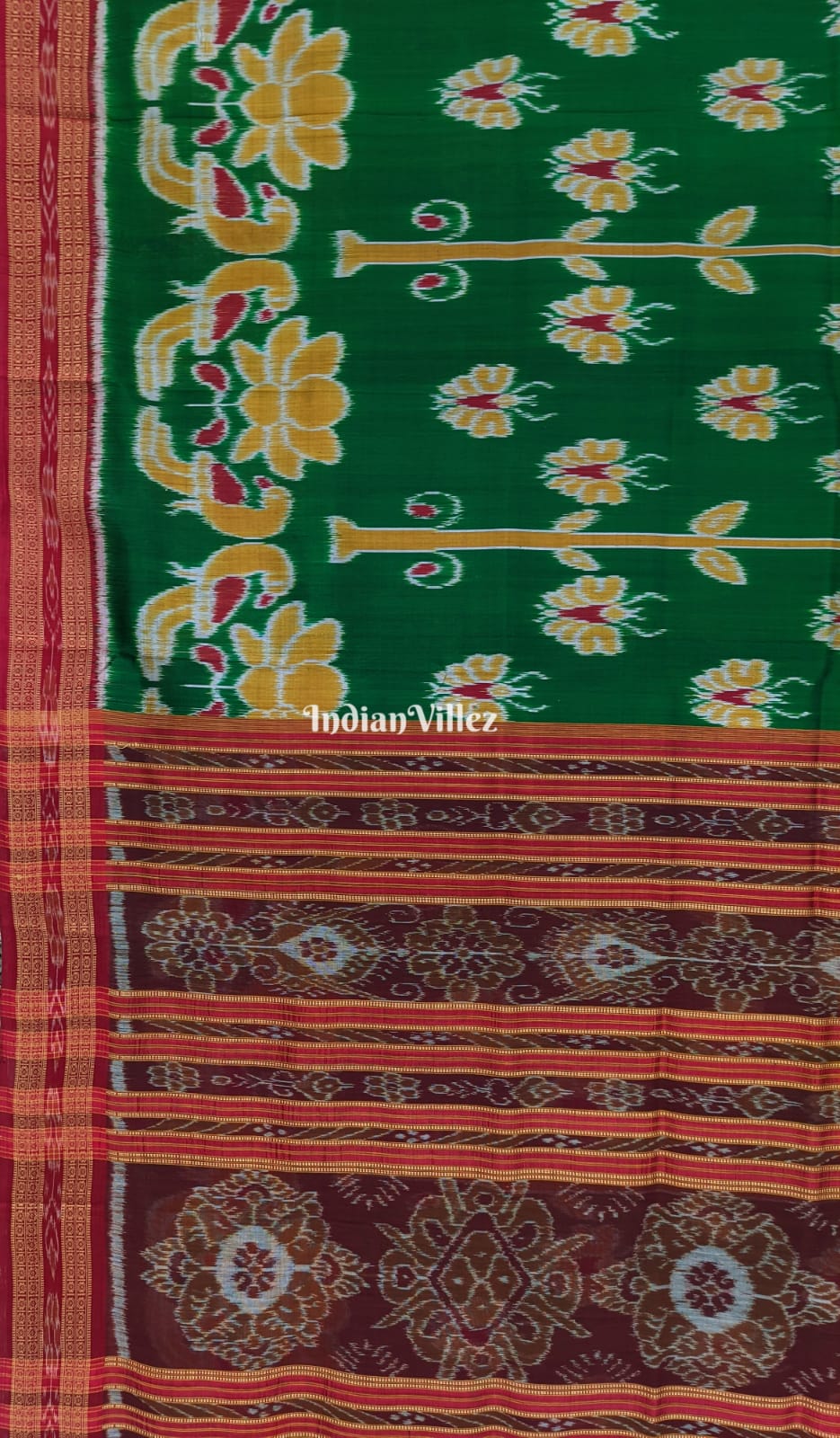 Green Butterfly Odisha Handloom Khandua Silk Saree