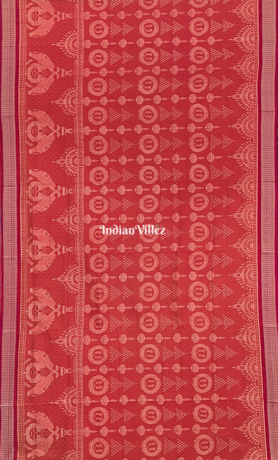 Peach Pink Exclusive Sambalpuri Ikat Silk Pastel Saree