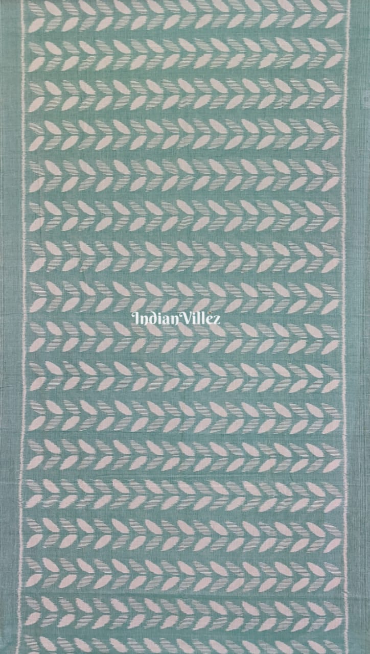 Mint Green Odisha Ikat Sambalpuri Cotton Saree