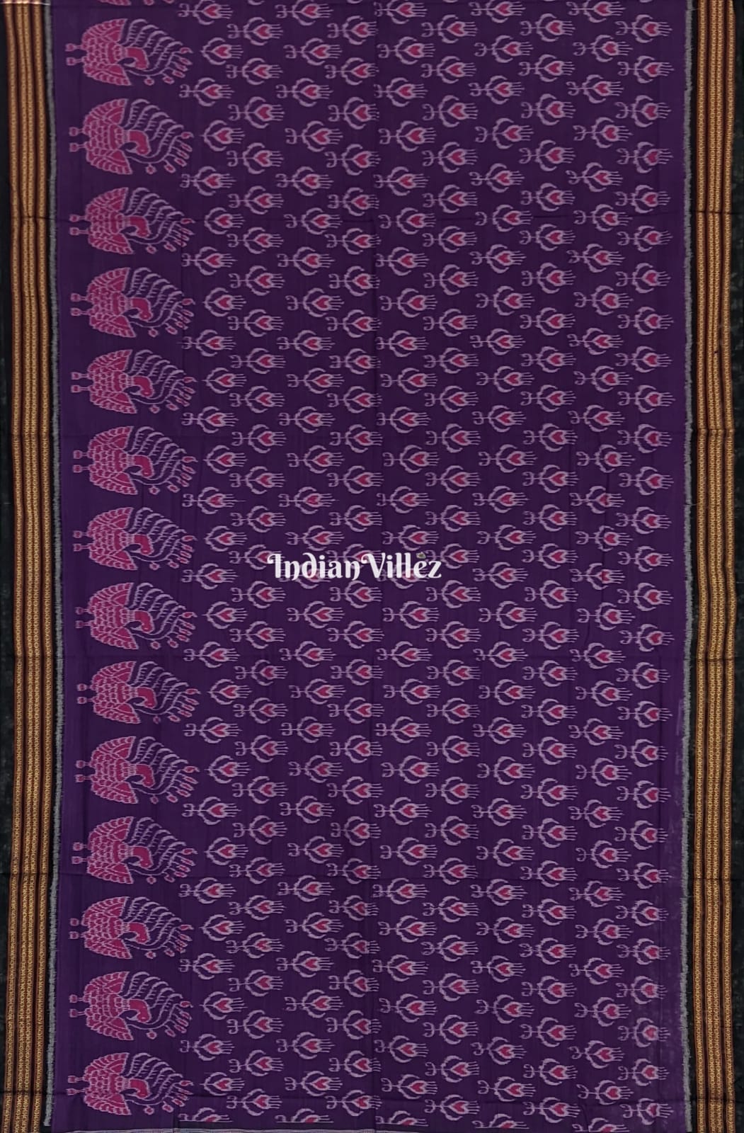 Violet Tribal Theme Sambalpuri Ikat Cotton Saree