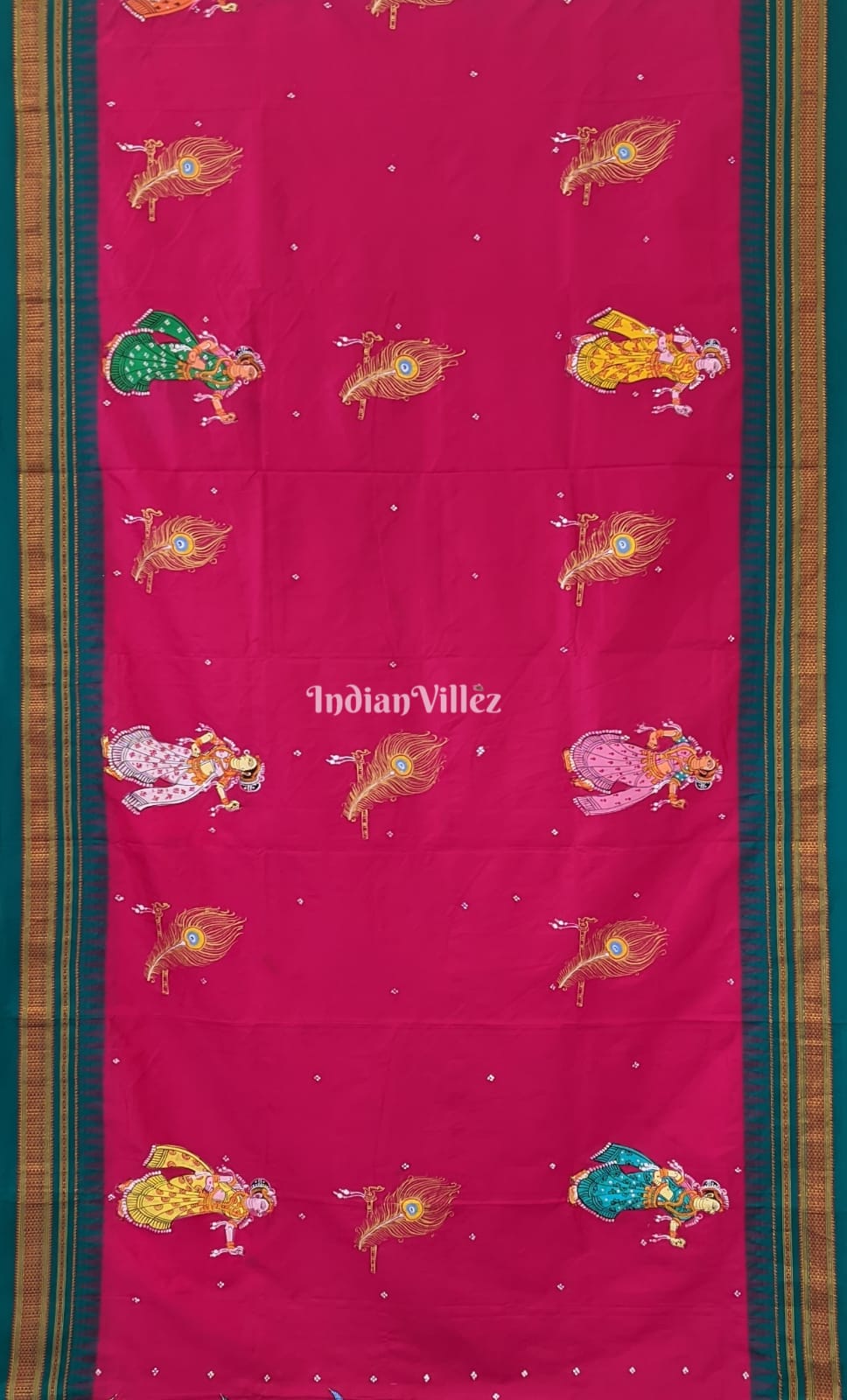 Rani Color Pattachitra South Ilkal Silk Saree
