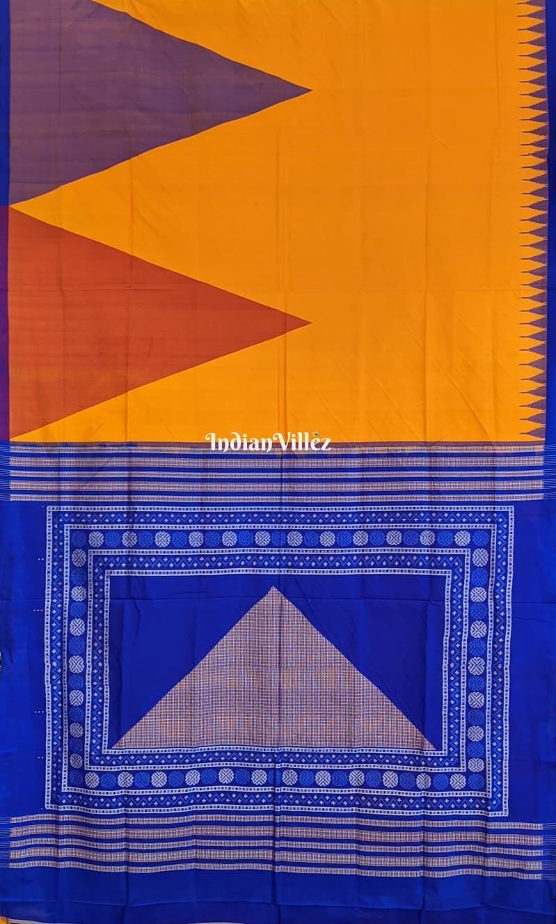 Mustard Pyramid Odisha Handloom Sambalpuri Silk Saree