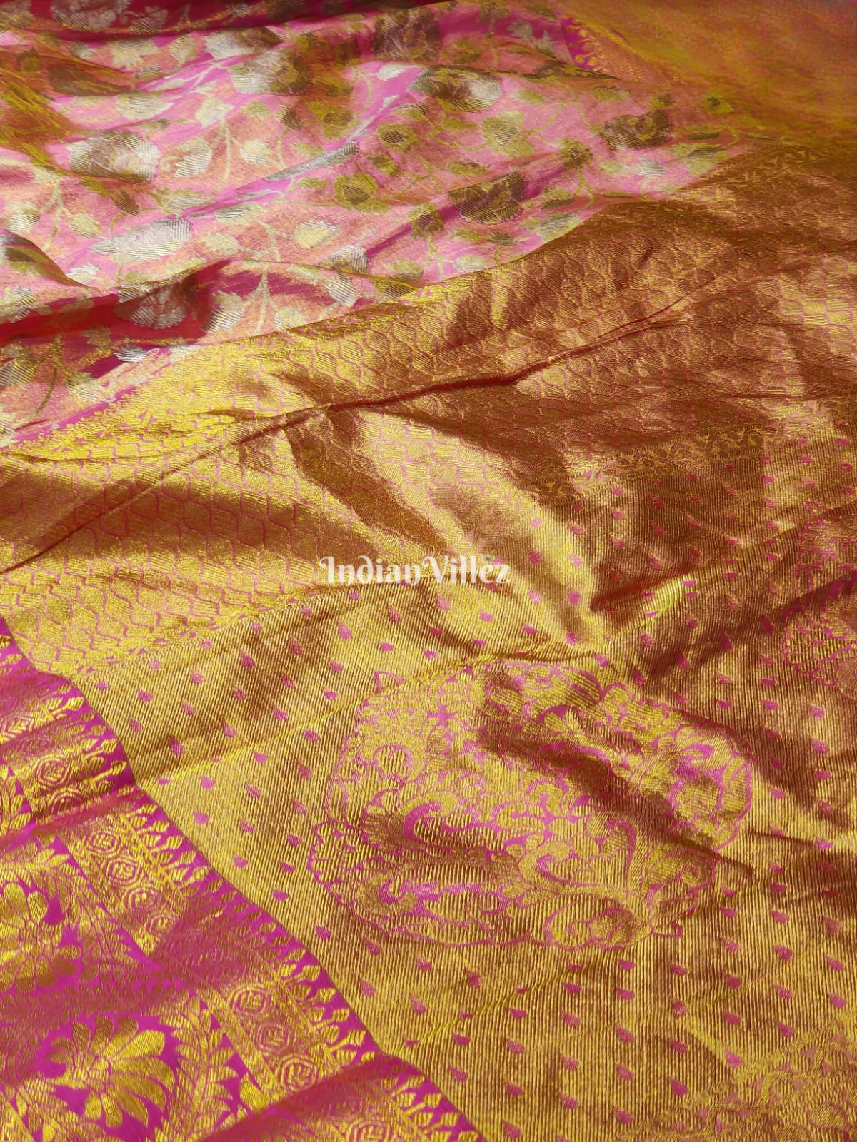 Rani Pink Kanchipuram Tissue Silk Saree