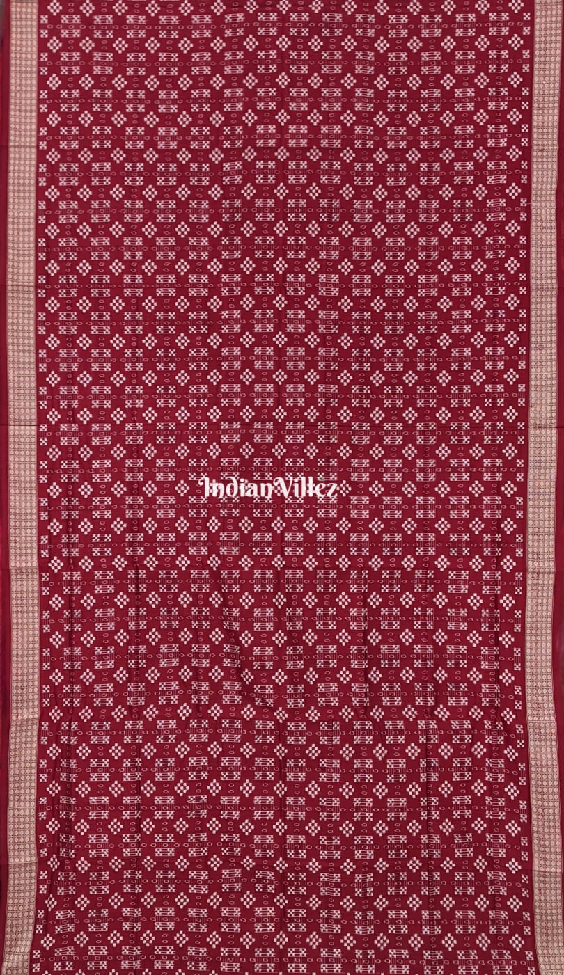 Maroon 45 Kothi Sambalpuri Pasapali Silk Saree