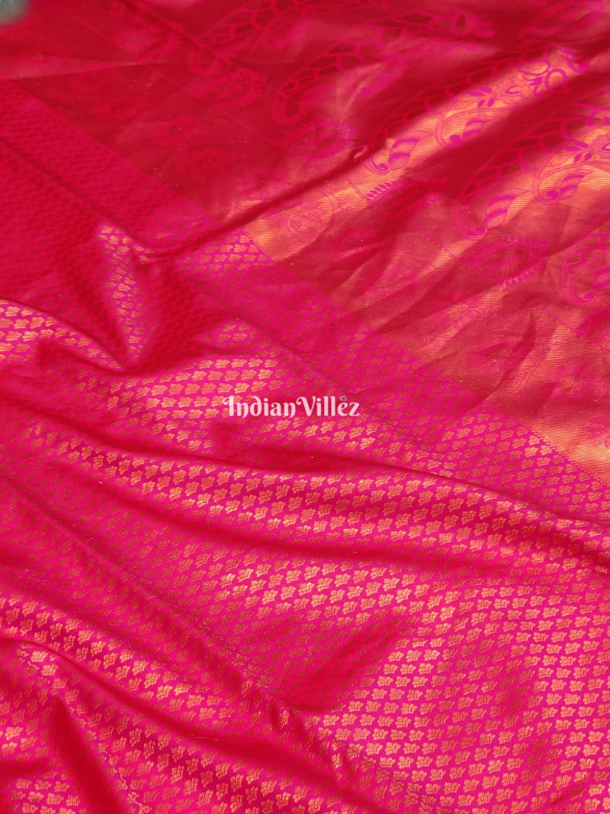 Rani Color Kanchipuram Silk Saree