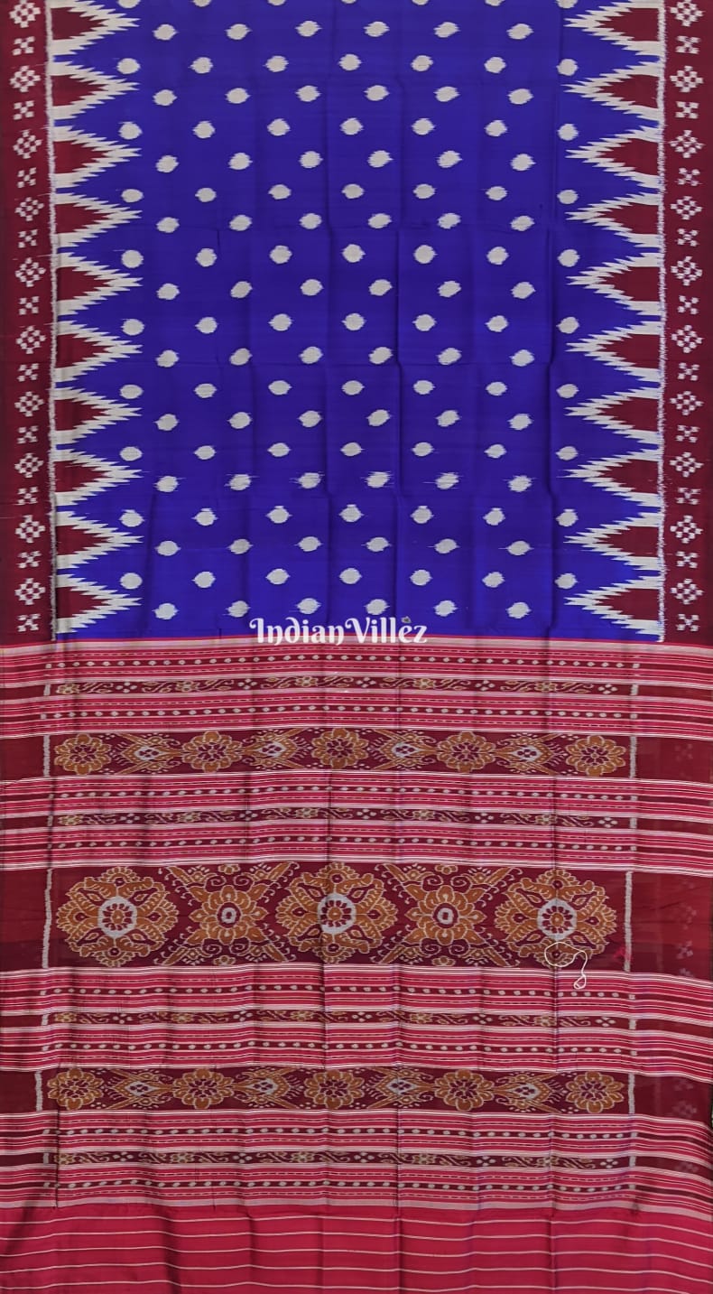 Contemporary Blue Pasapali Border Odisha Ikat Silk Saree