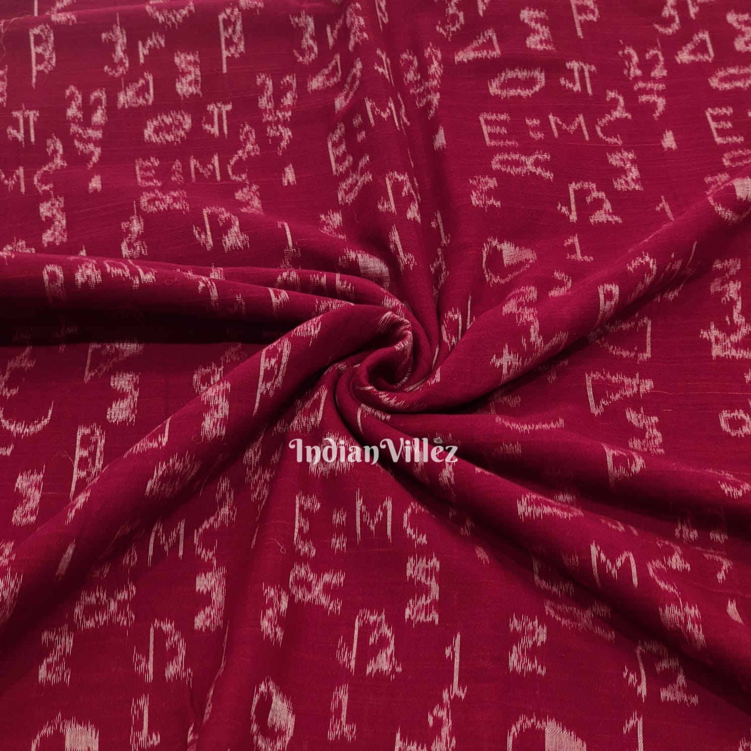 Maroon Music Design Sambalpuri Dress Material