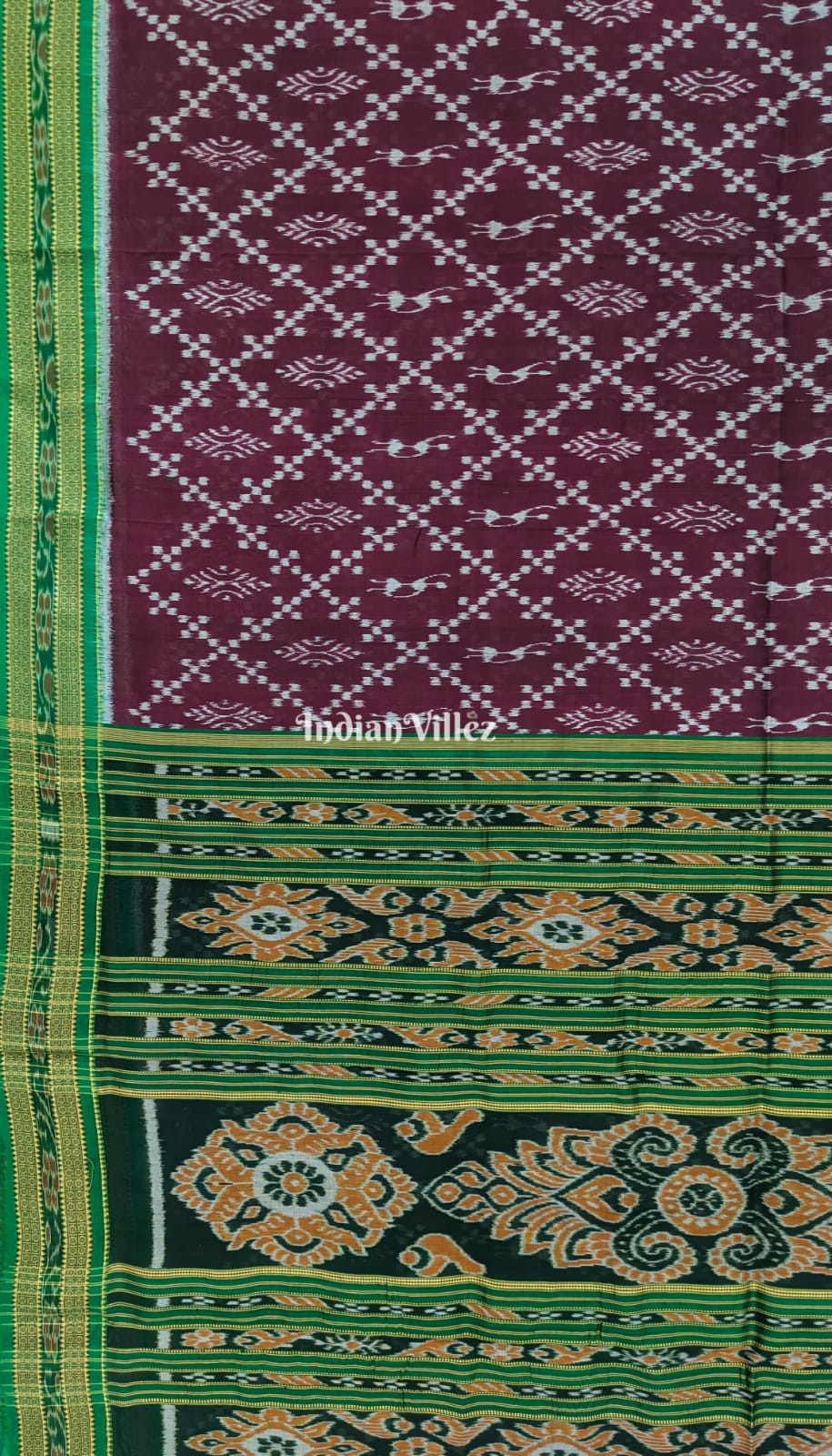 Grape Pink Tribal Theme Odisha Ikat Khandua Silk Saree