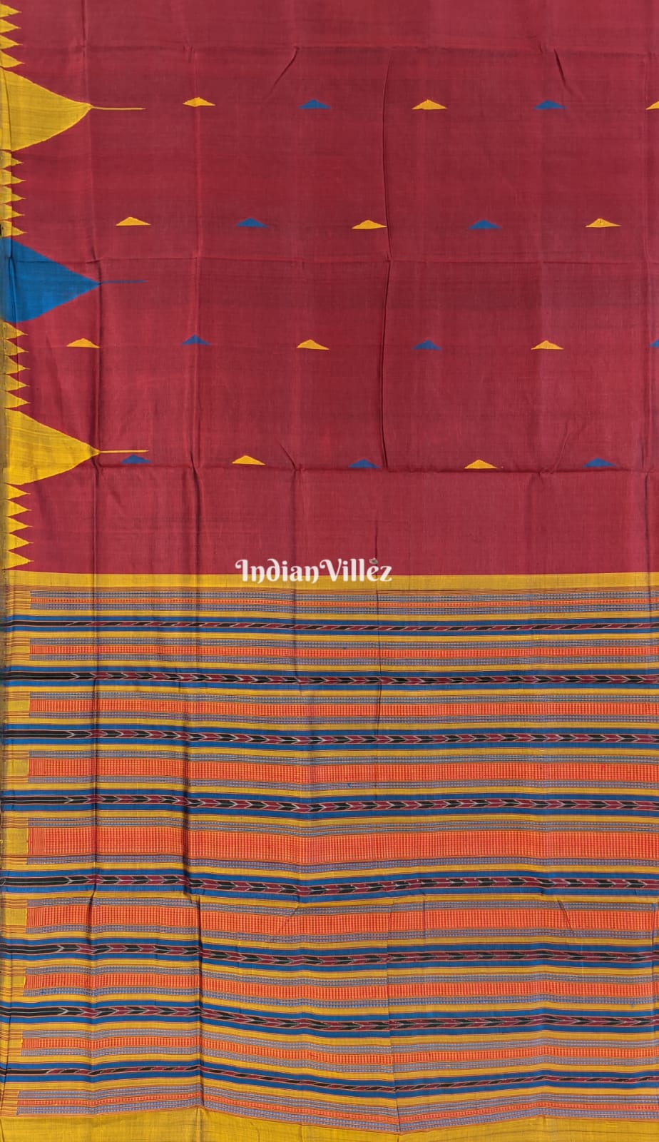 Maroon Contemporary Sambalpuri Tussar*Silk  Saree