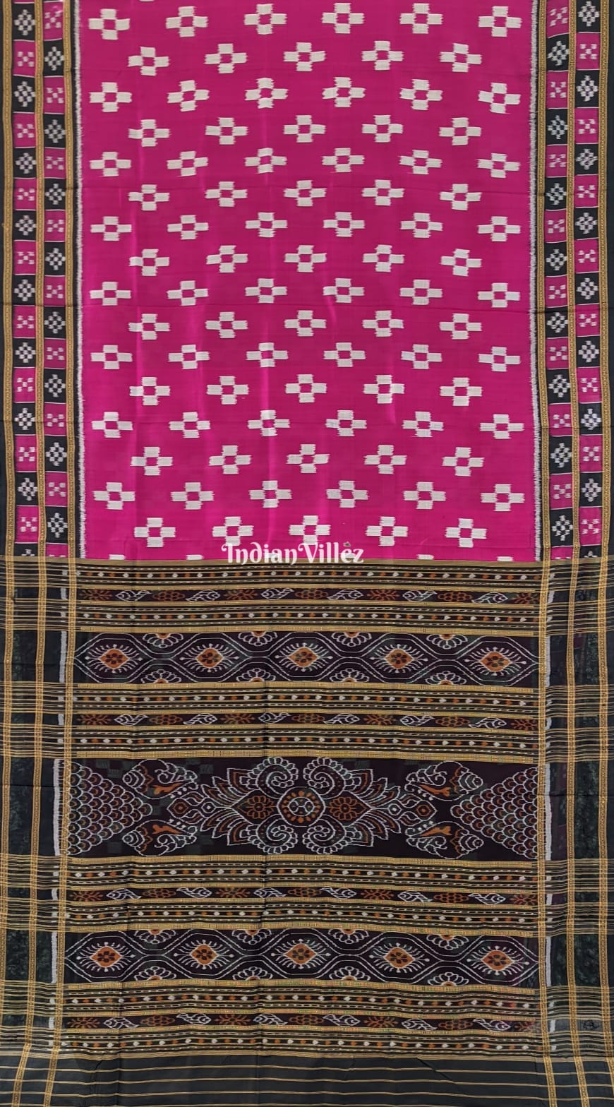 Magenta Pink Odisha Handloom Pasapali Khandua Silk Saree