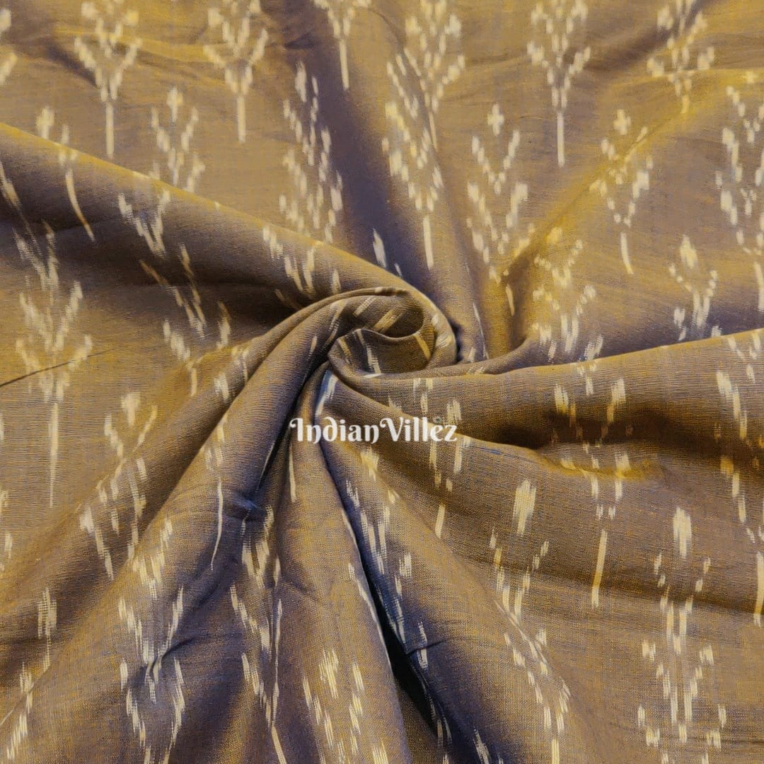Bronze Handwoven Cotton Pochampally Ikat Fabric
