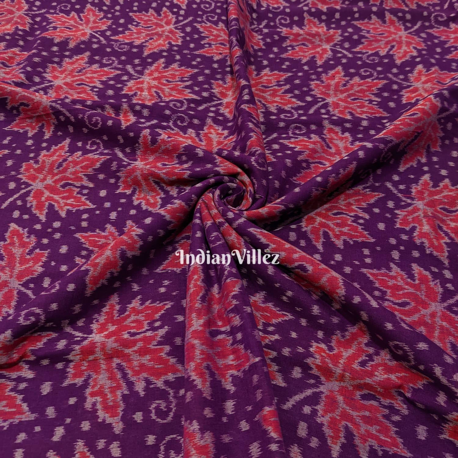 Lollipop Violet Odisha Ikat Cotton Fabric