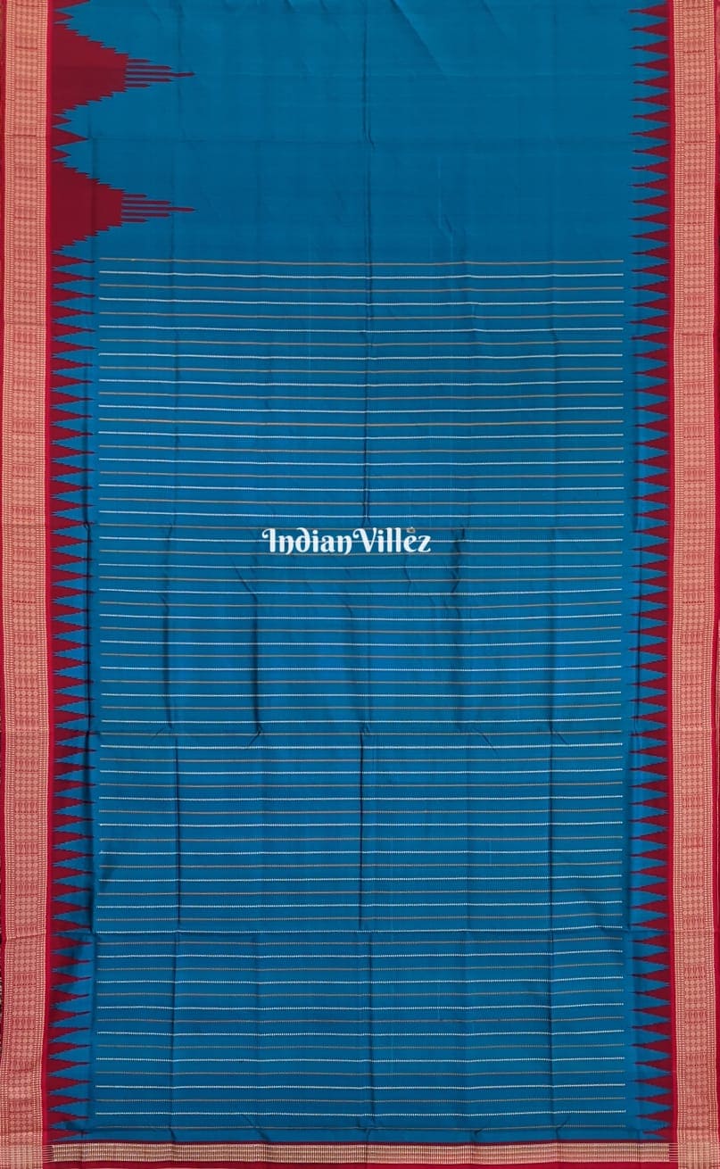 Royal Blue Kumbha Sambalpuri Silk Saree