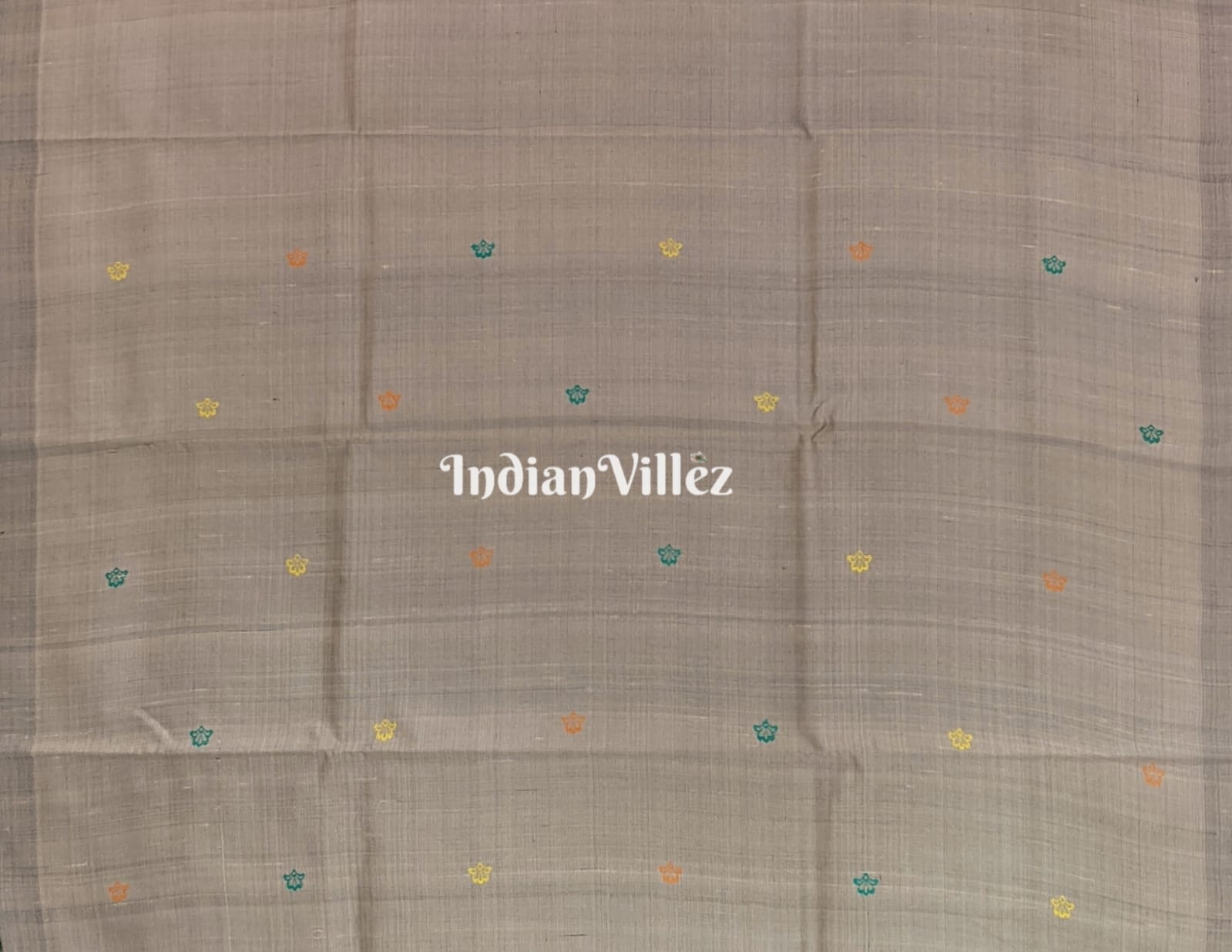 Grey Butterfly Motif Design Gopalpur Tussar Silk Saree