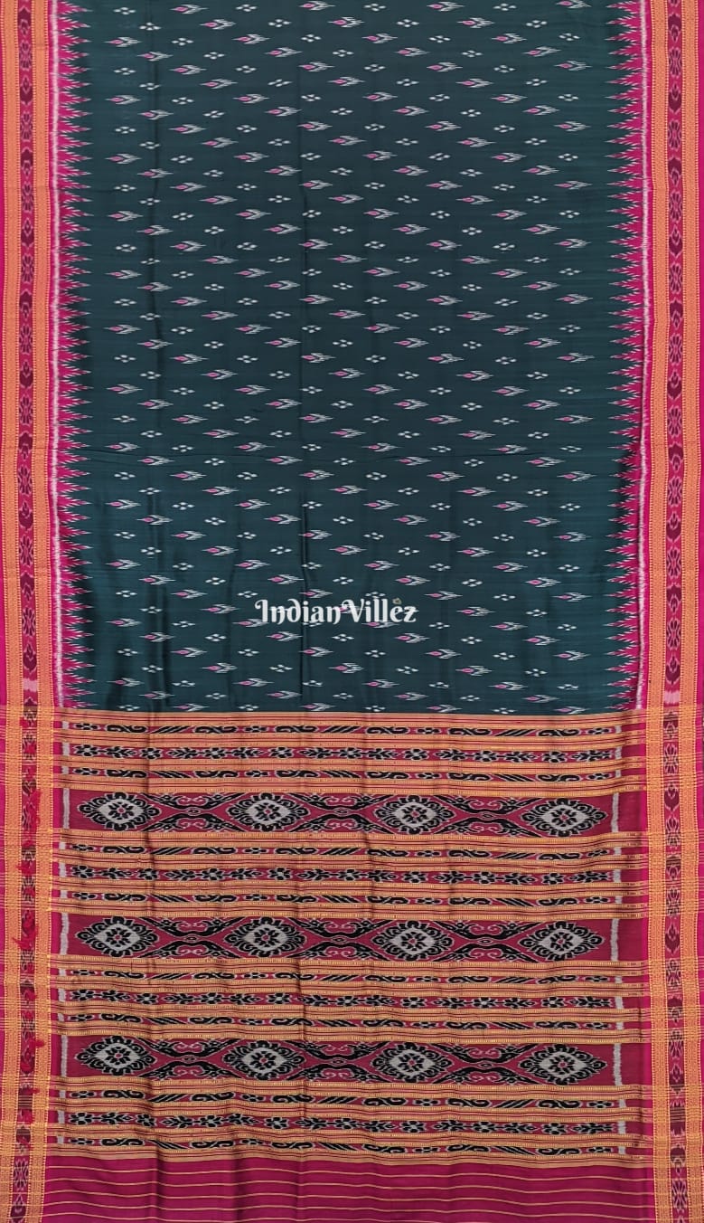 Bottle Green Mayurchandrika Khandua Silk Saree