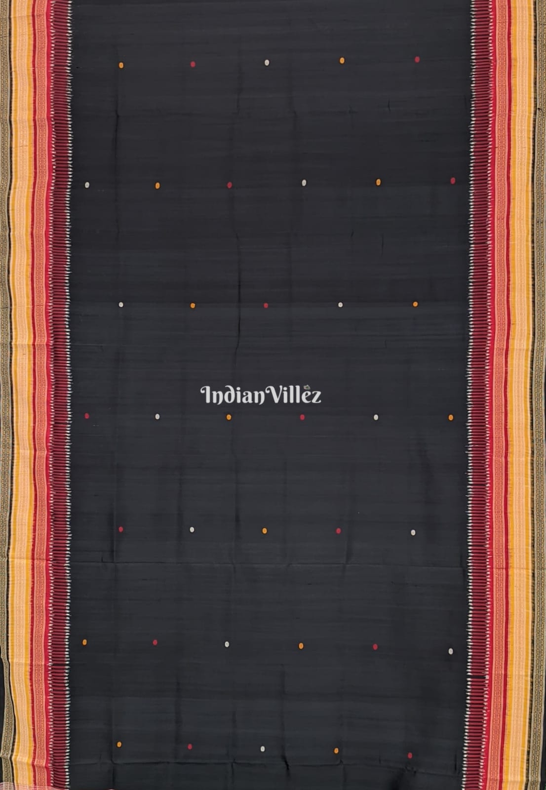 Black Kathiphera Ikat Odisha Handloom Silk Saree