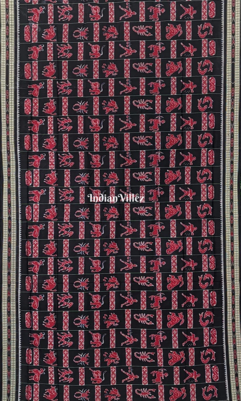Zodiac Themed Sambalpuri Ikat Handloom Saree