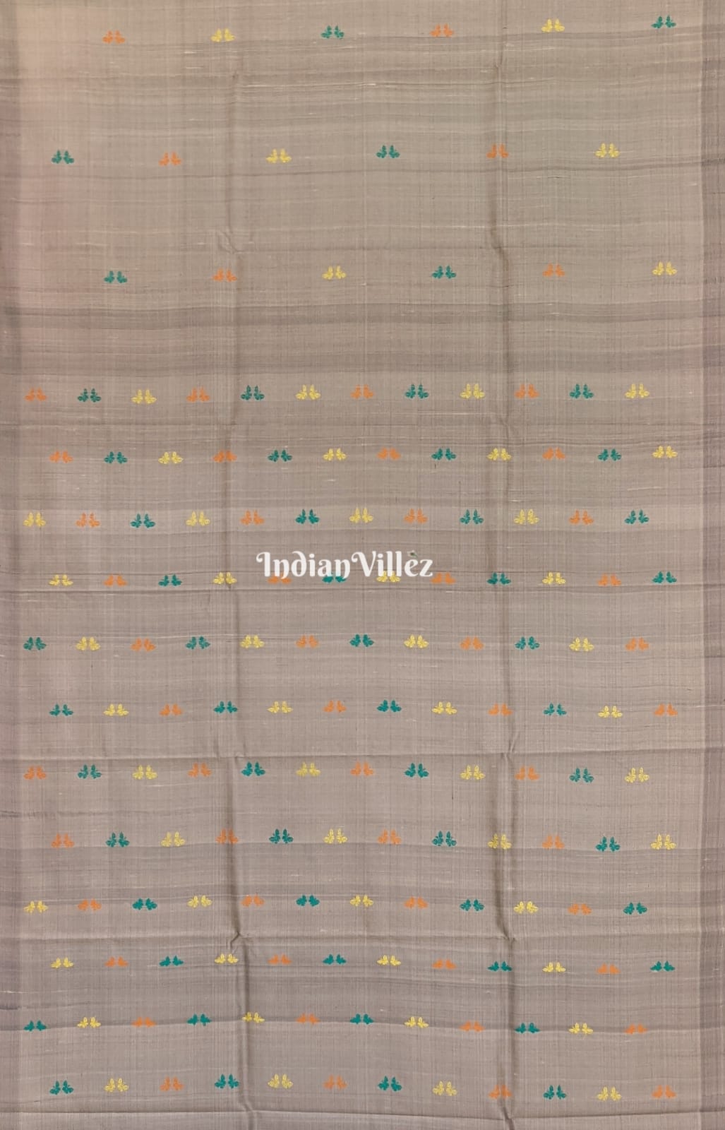 Grey Butterfly Motif Design Gopalpur Tussar Silk Saree